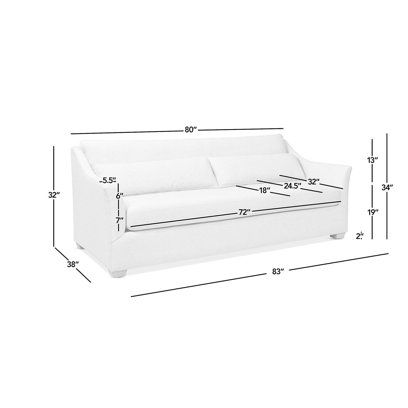 Jennifer Taylor Home Ada Modern Fabric Sofa with Flared Arm in Flax White