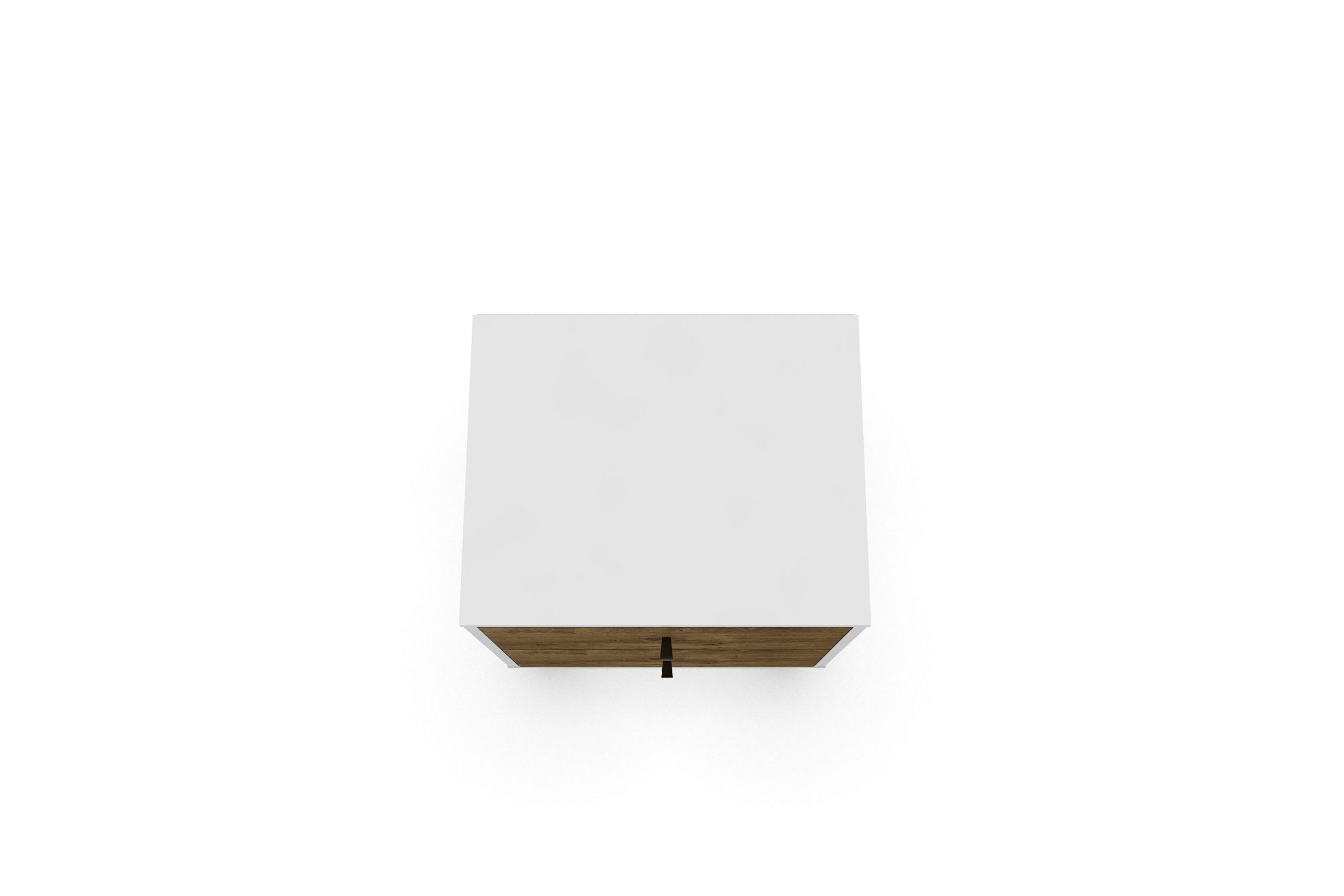 Liberty 2.0 Mid Century Modern Nightstand White/Rustic Brown - Manhattan Comfort