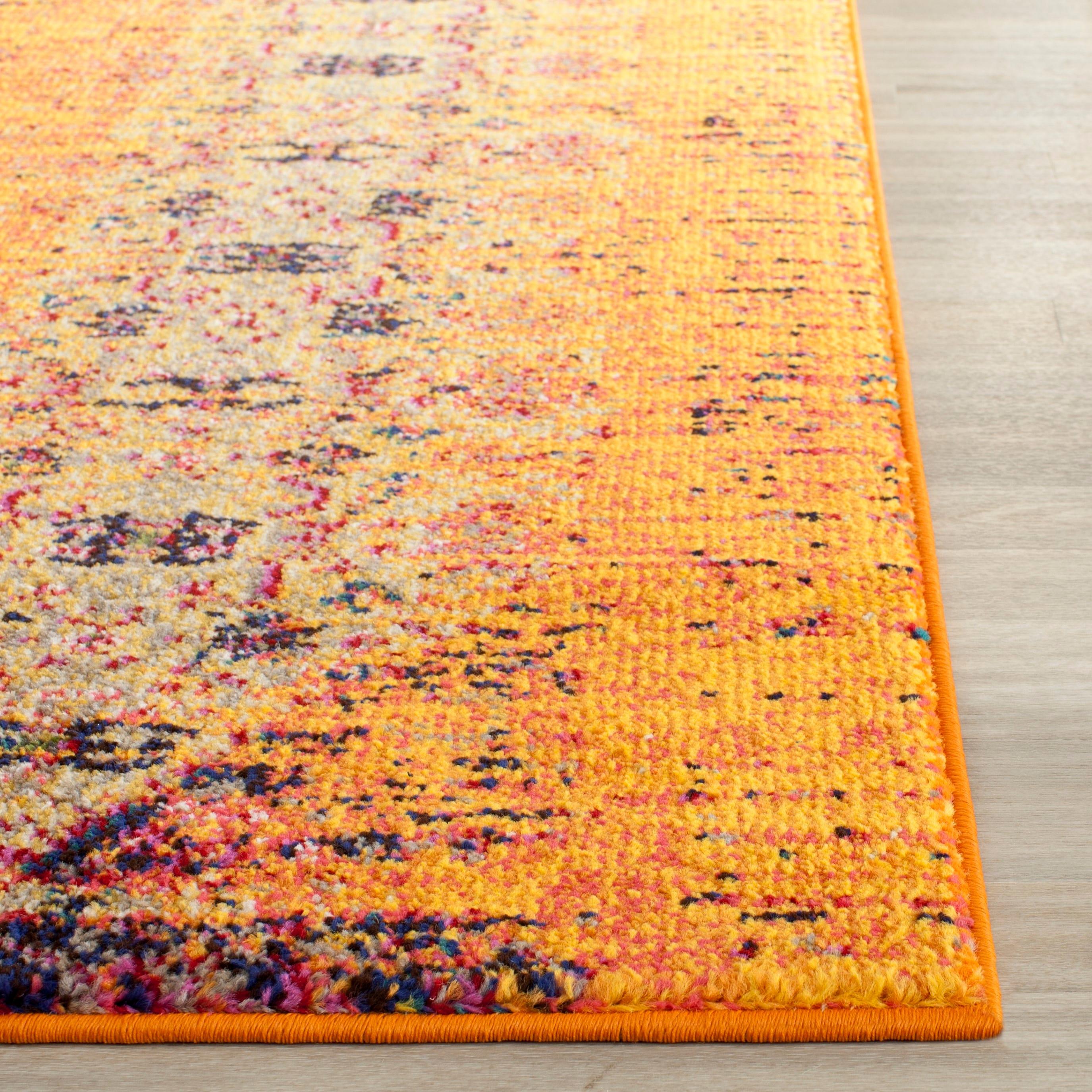 Monaco MNC209 Power Loomed Indoor Runner Rug - Orange/Multi - 2'2"x6' - Safavieh.