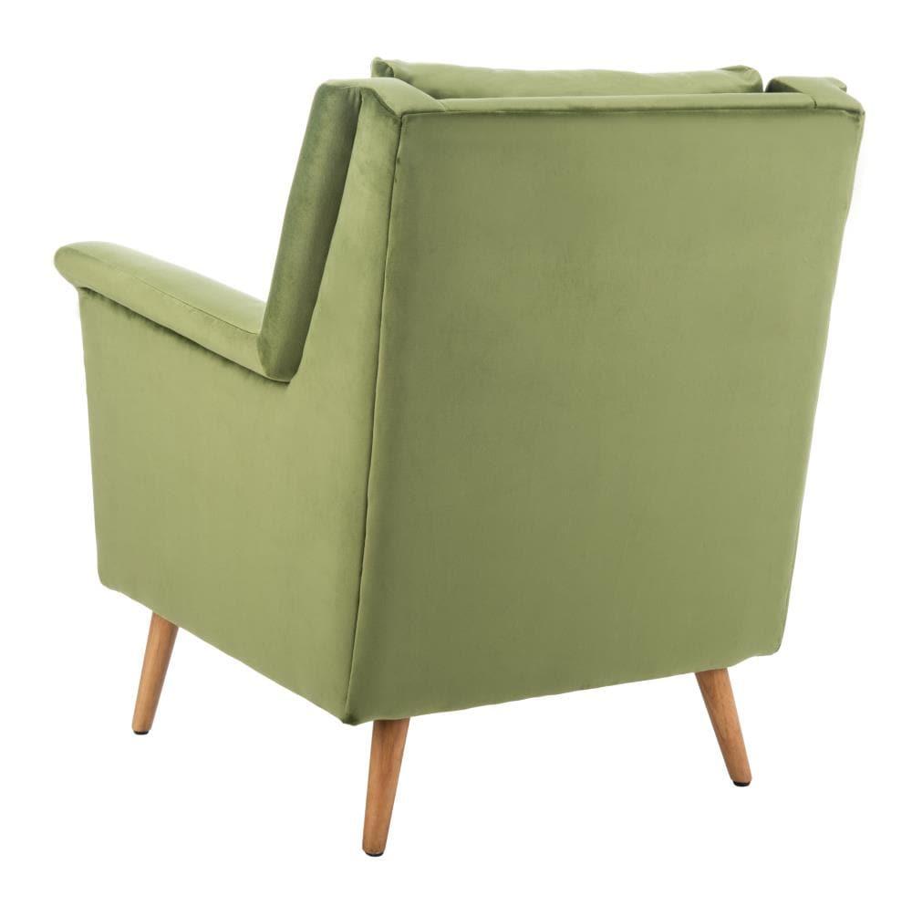 SAFAVIEH Astrid Mid-Century Modern Arm Chair, Olive Velvet