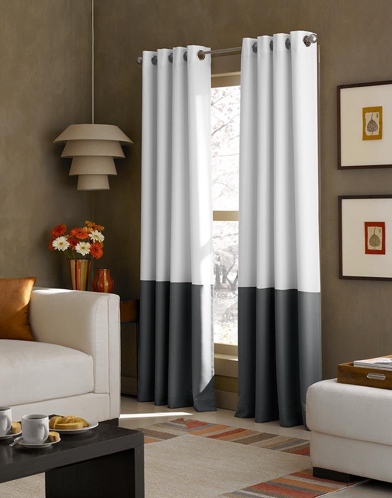 Curtainworks Kendall Indoor Curtain, Polyester Room Darkening Grommet Single Panel , White , 52"x95"