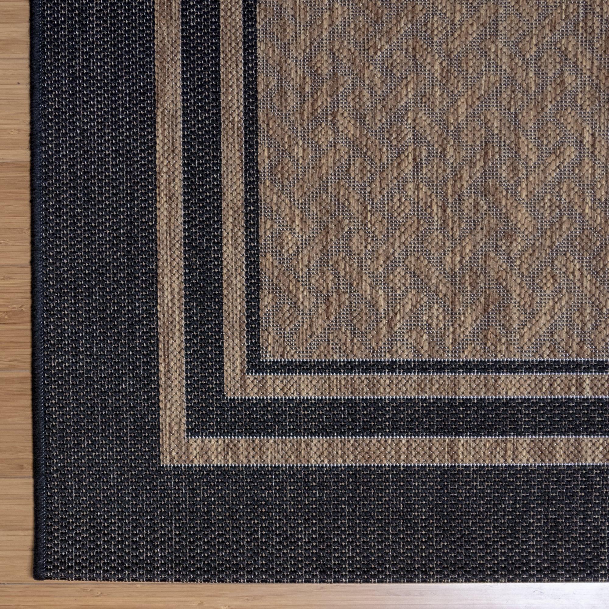 Gertmenian Paseo Soroa Chestnut Brown/Black Classic Border Indoor/Outdoor Flatweave Area Rug