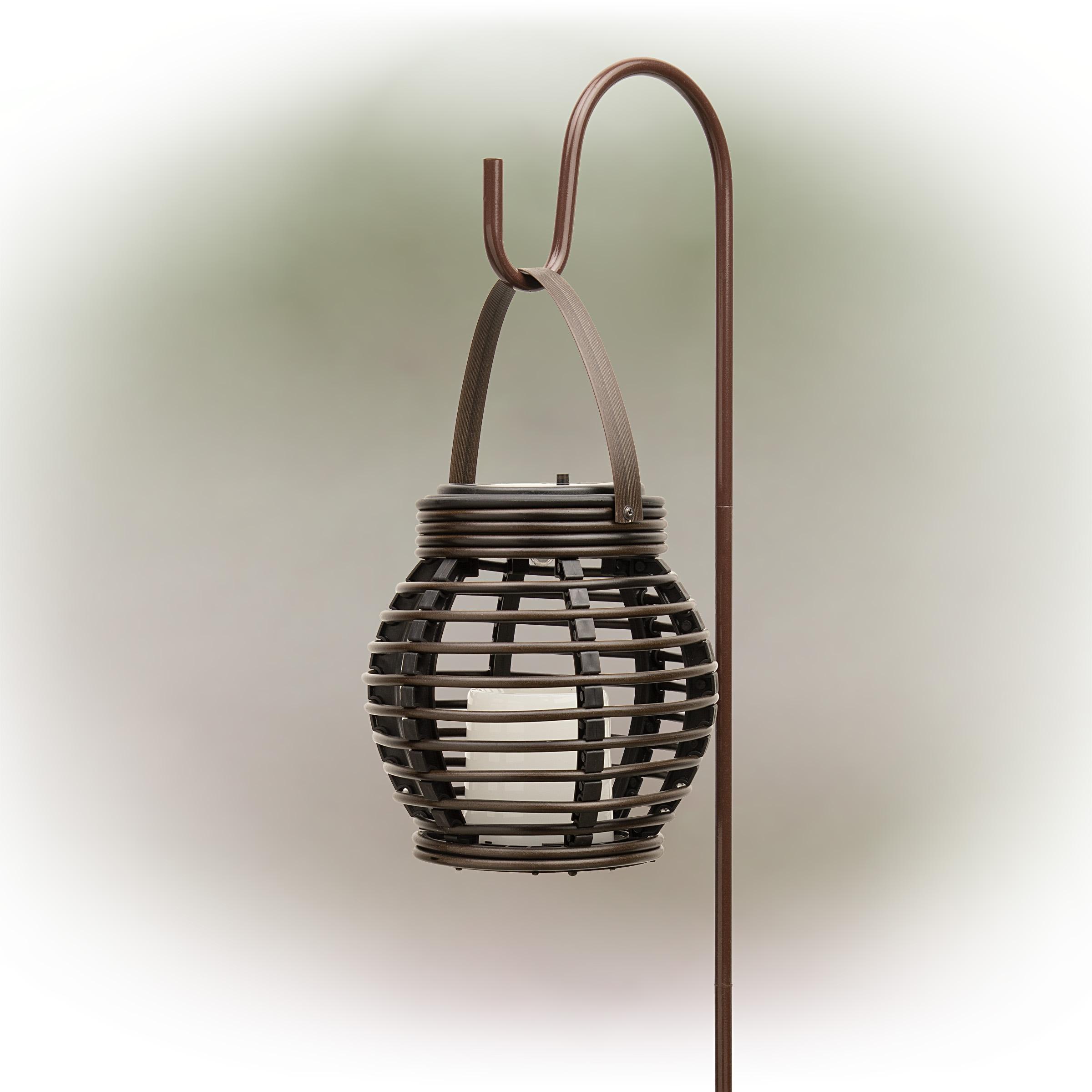 Outdoor Solar LED Lantern with Shepherd's Hook