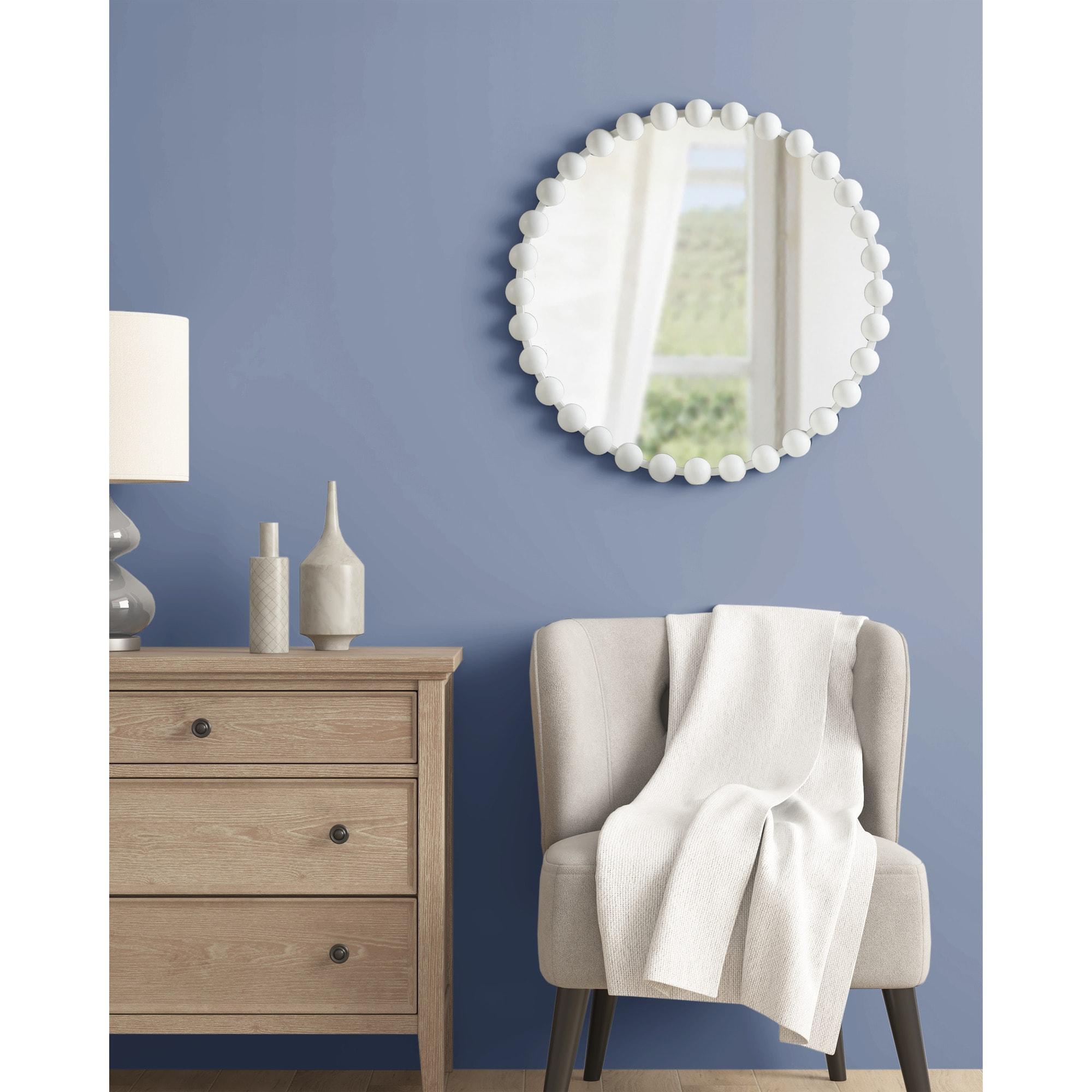 Marlowe Beaded Round Metal Wall Mirror