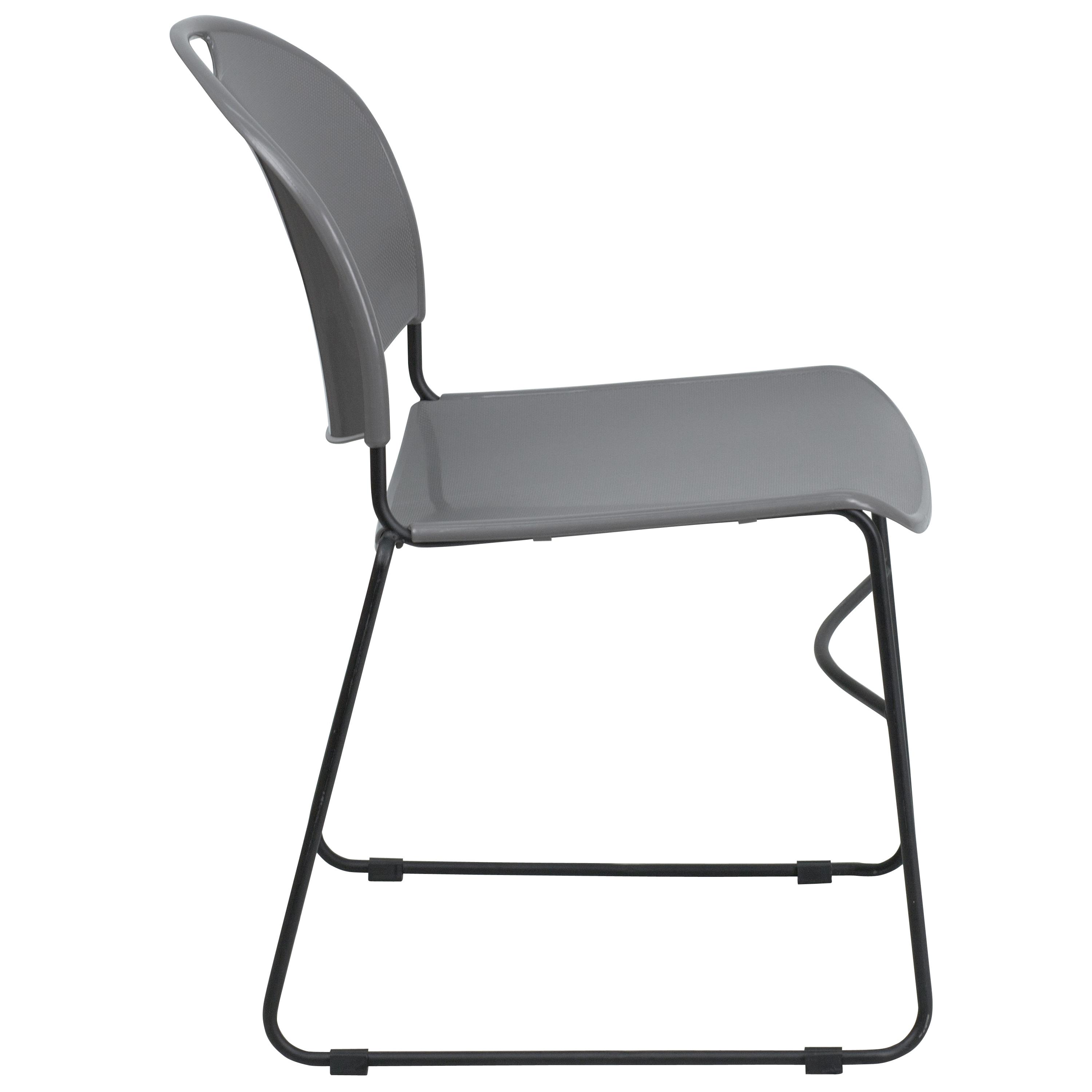 Flash Furniture Gaea 880 lb. Capacity Ultra-Compact Stack Chair with Metal Frame