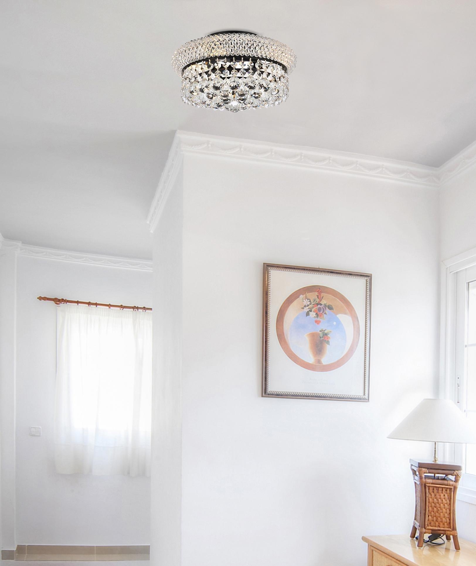 Elegant Lighting Primo 12 inch black flush mount