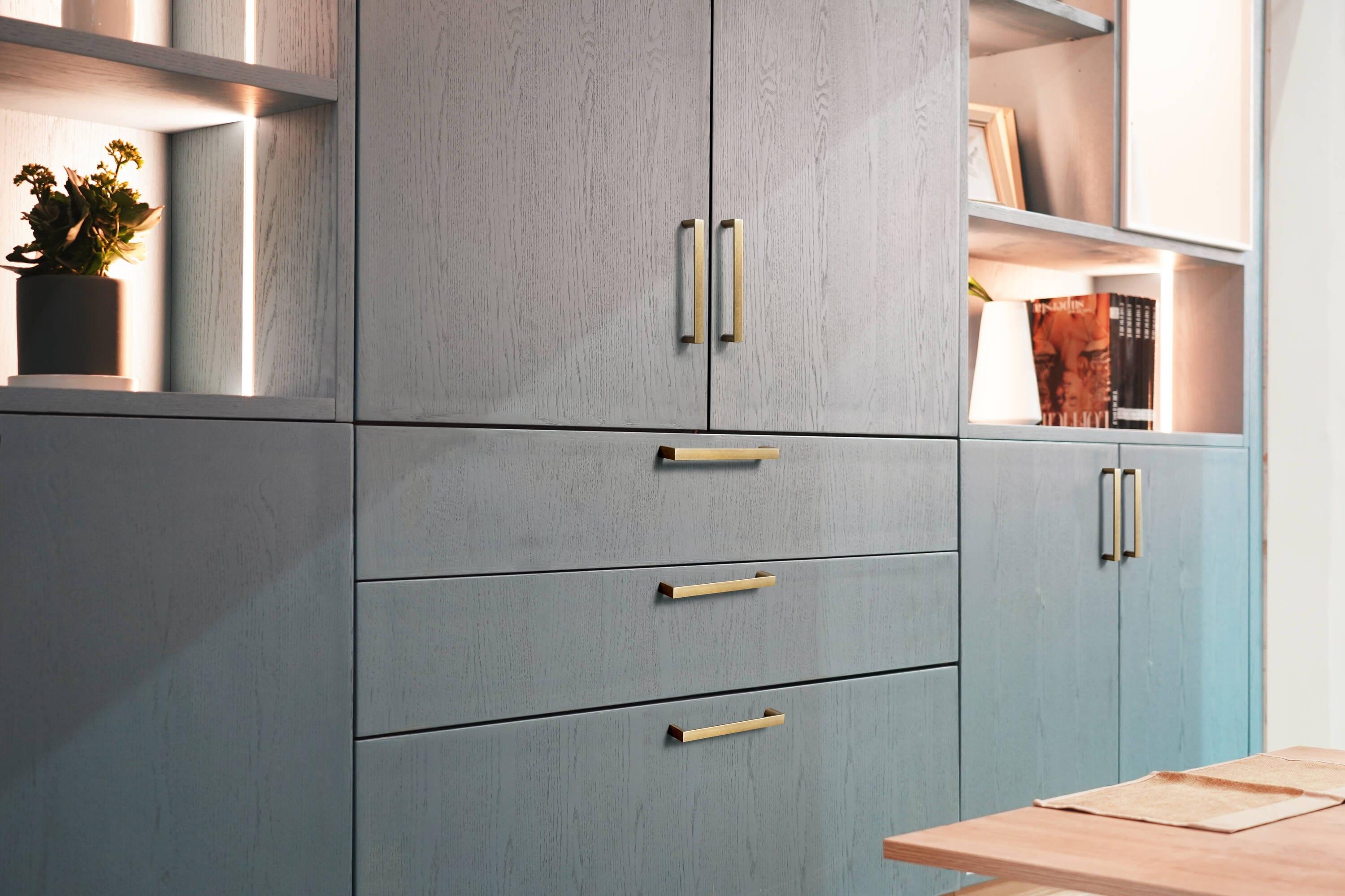 Goo-Ki 6 Pack 6.3" (160mm) Hole Center Retro Zinc Alloy Cabinet Handles, Antique Brass Cabinet Pulls for Dresser, Wardrobe, Kitchen Hardware