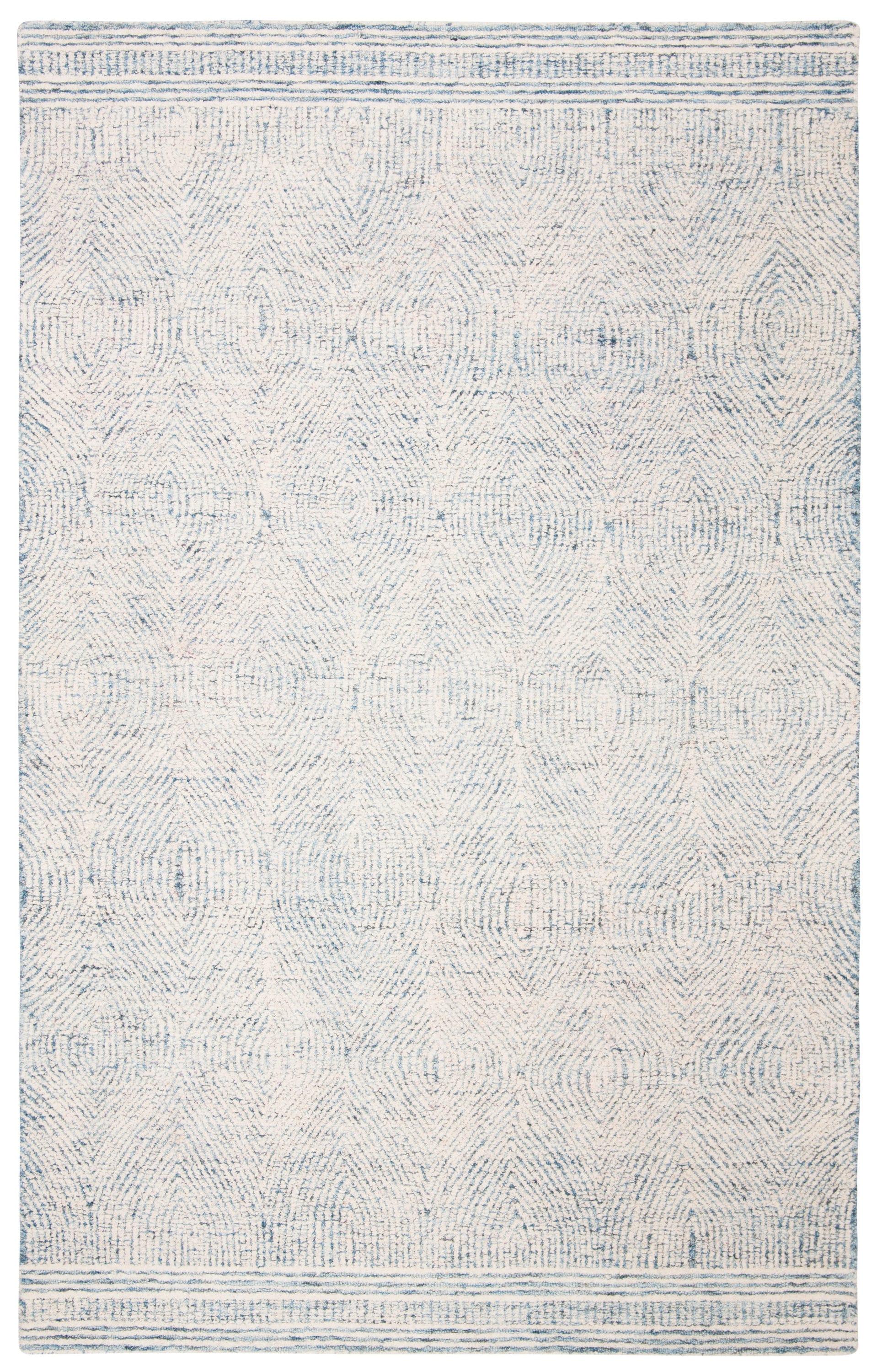 Abstract ABT340 Handmade Indoor Area Rug - Ivory/Blue - 8'x10' - Safavieh