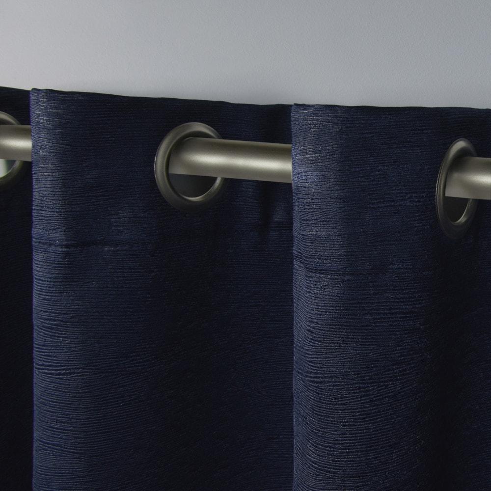 Set of 2 84"x52" Oxford Textured Sateen Thermal Room Darkening Grommet Top Window Curtain Panel Navy - Exclusive Home