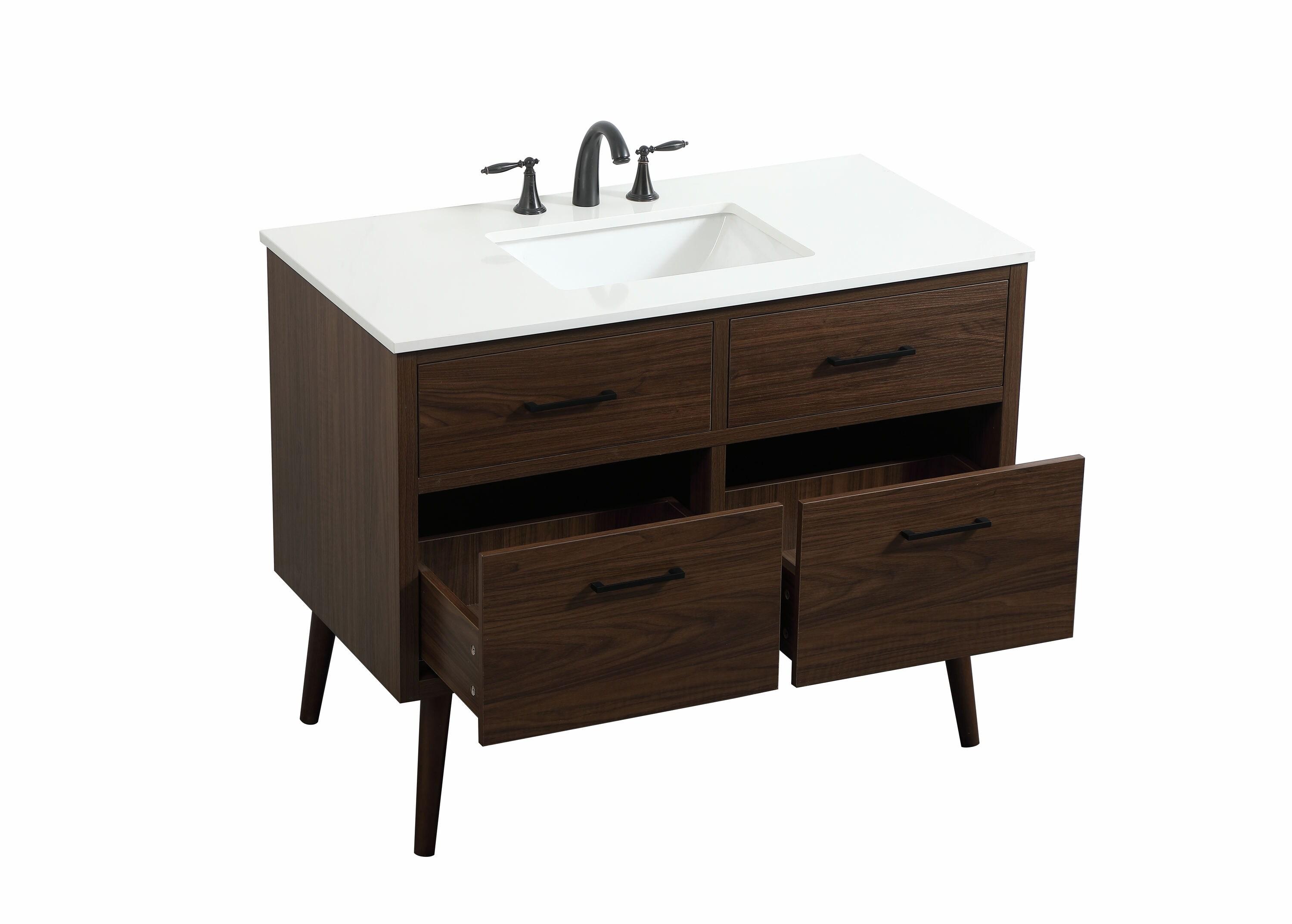 Elegant Kitchen and Bath Elegant Kitchen and Bath 42 Inch Single Bathroom Vanity in Natural Oak