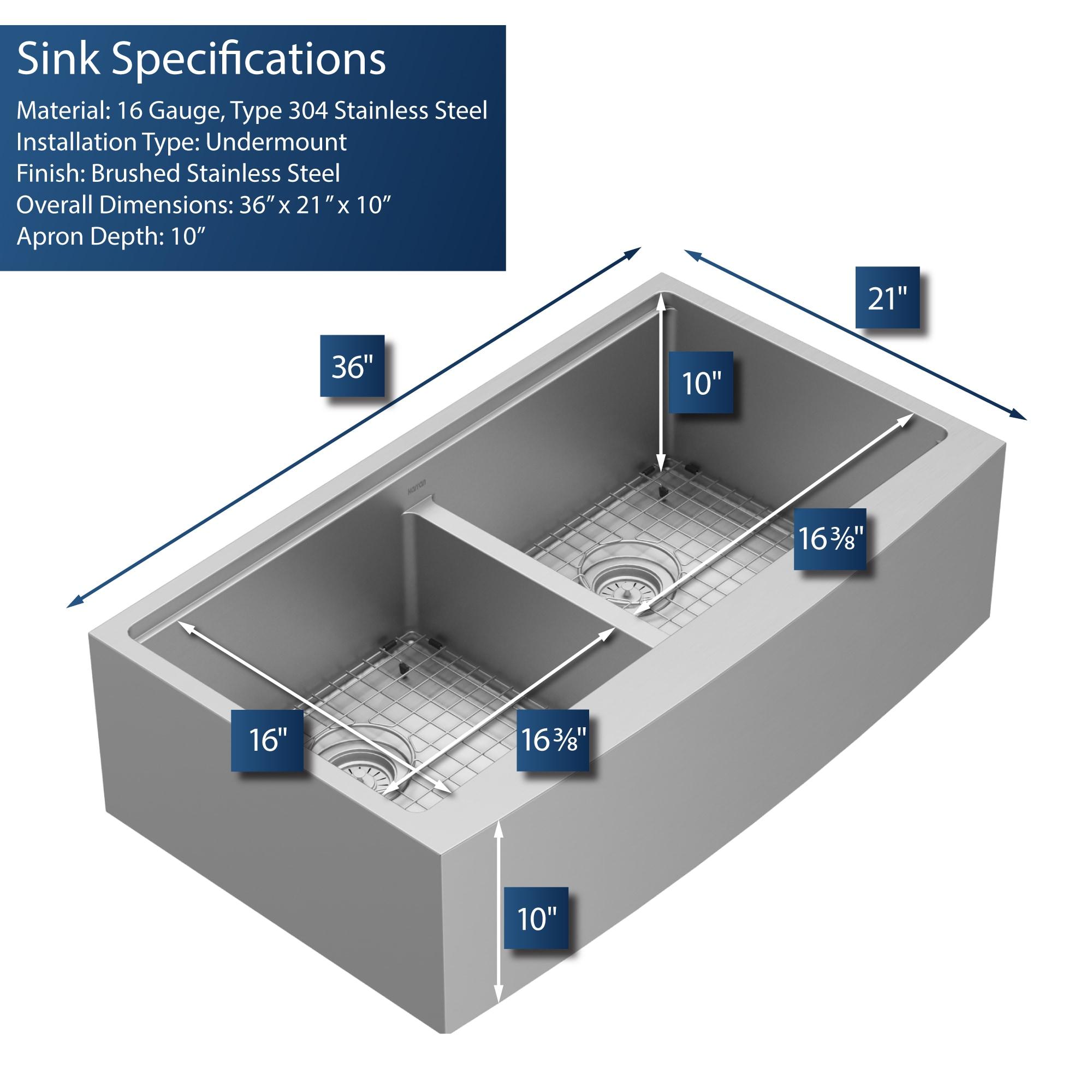 Elite Workstation 36'' L Double Bowl Stainless Steel Kitchen Sink