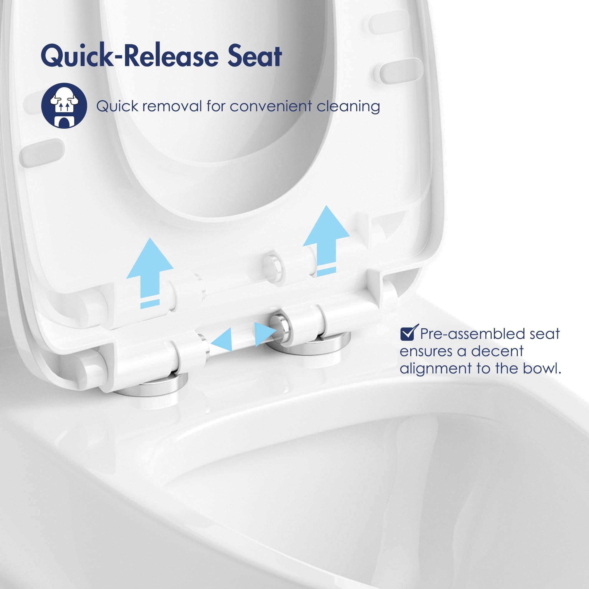 Eridanus One Piece Toilet Elongated With Soft Closing Seat, Comfortable ADA Compliant 17" Chair Height Seat, Powerful & Quiet Left Side Trip Lever Flush (1.28 GPF), 12" Rough-In