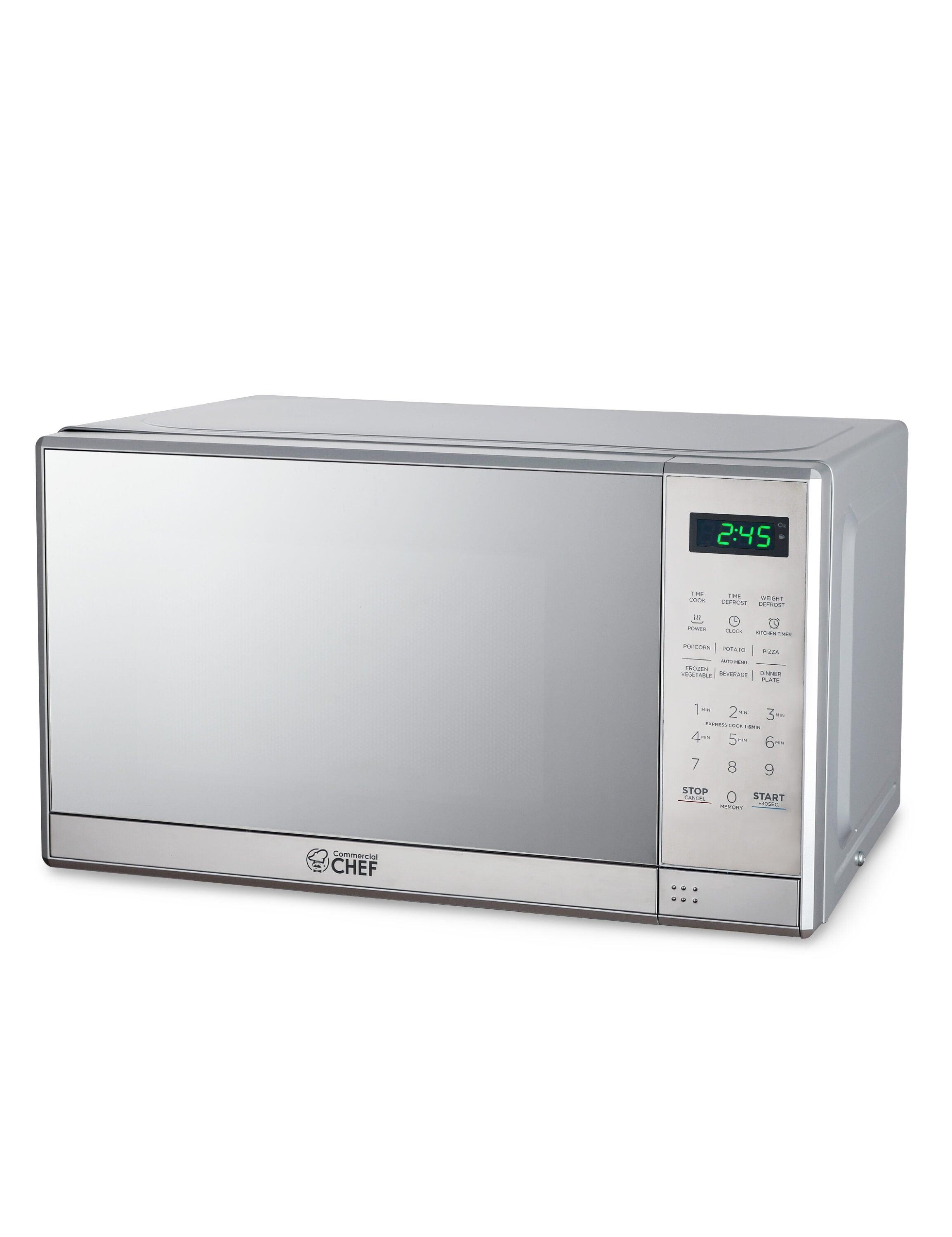 COMMERCIAL CHEF Countertop Microwave Oven 0.7 Cu. Ft. 700W, Stainless Steel