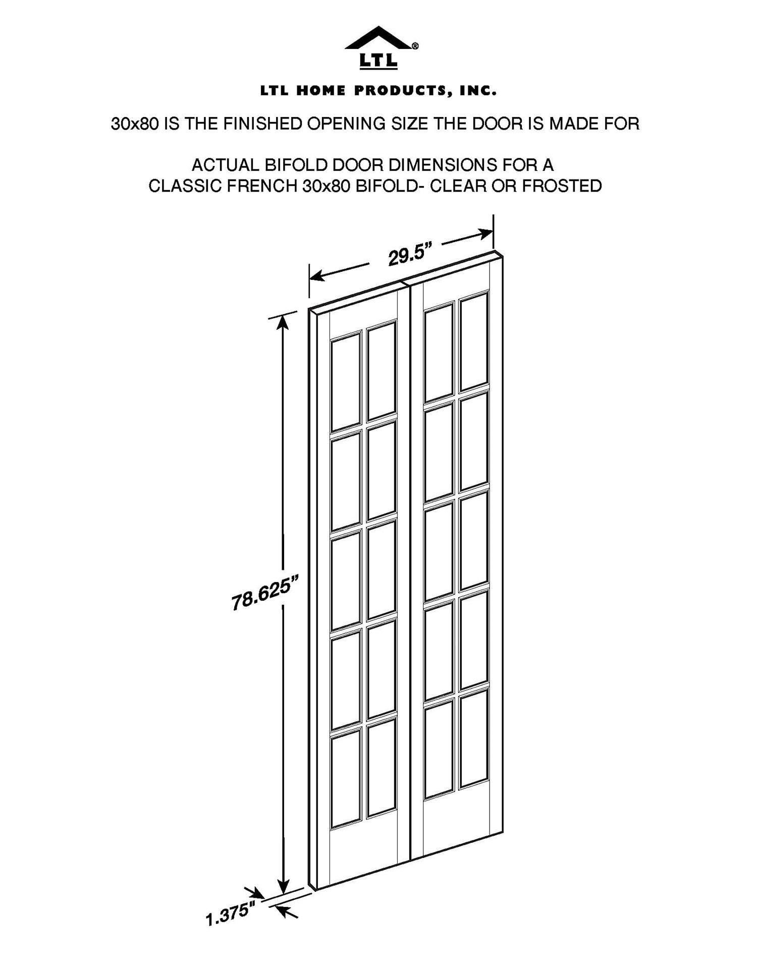 LTL Home Products Frosted Glass Classic French Bi-fold Door