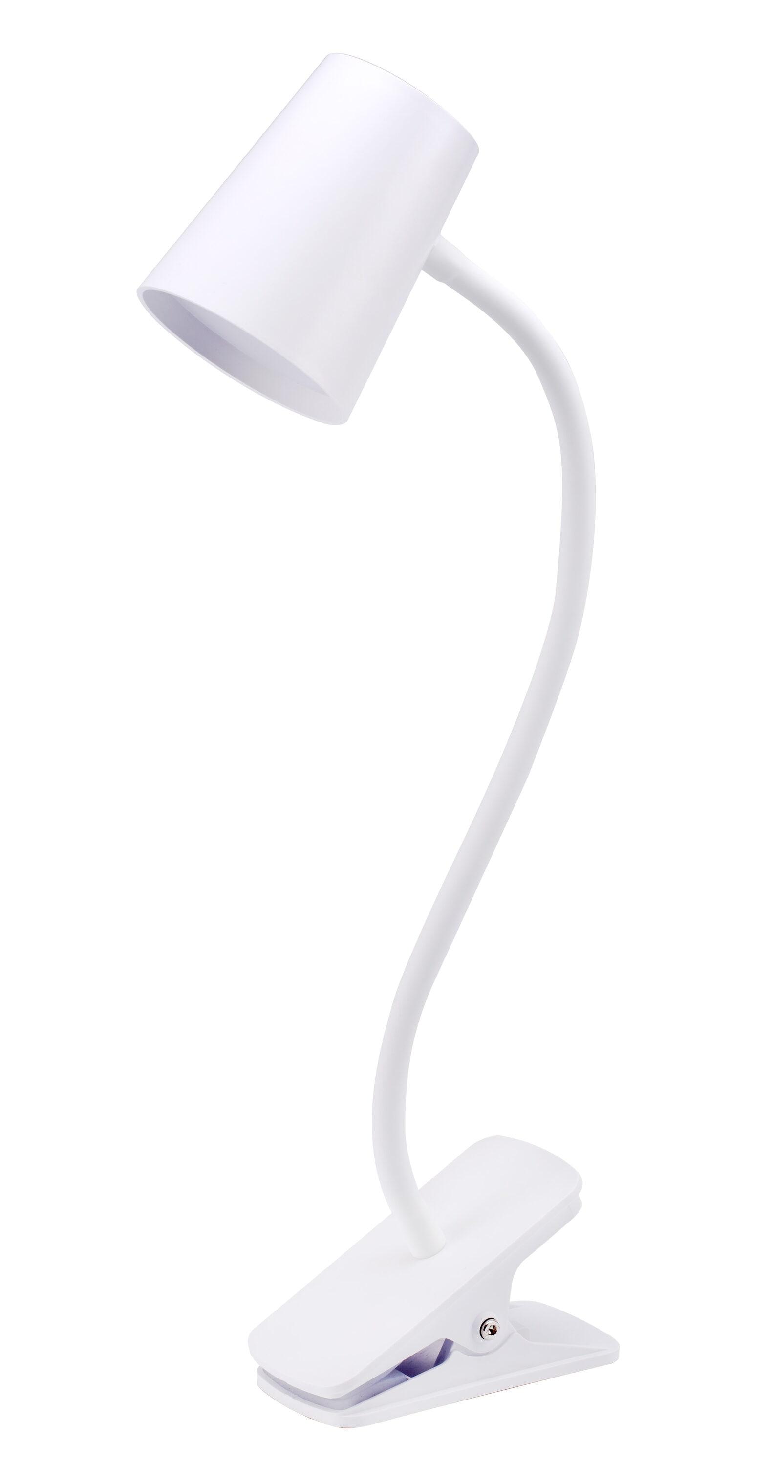 Adjustable LED Clamp Light, 7.48 in. White, Indoor, Desk Lamp
