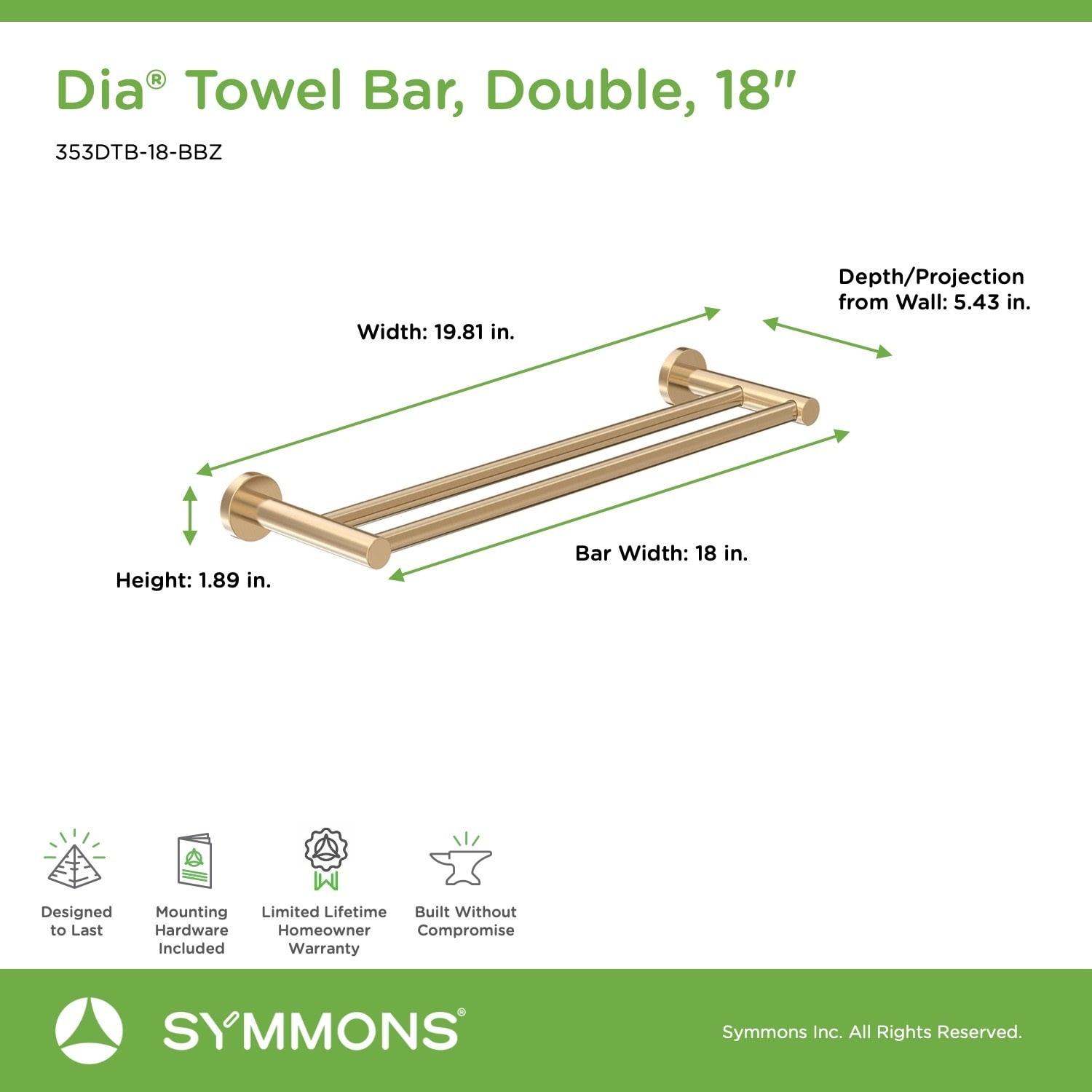 Symmons Dia 18" Wall Mounted Double Towel Bar 353DTB-18-BBZ
