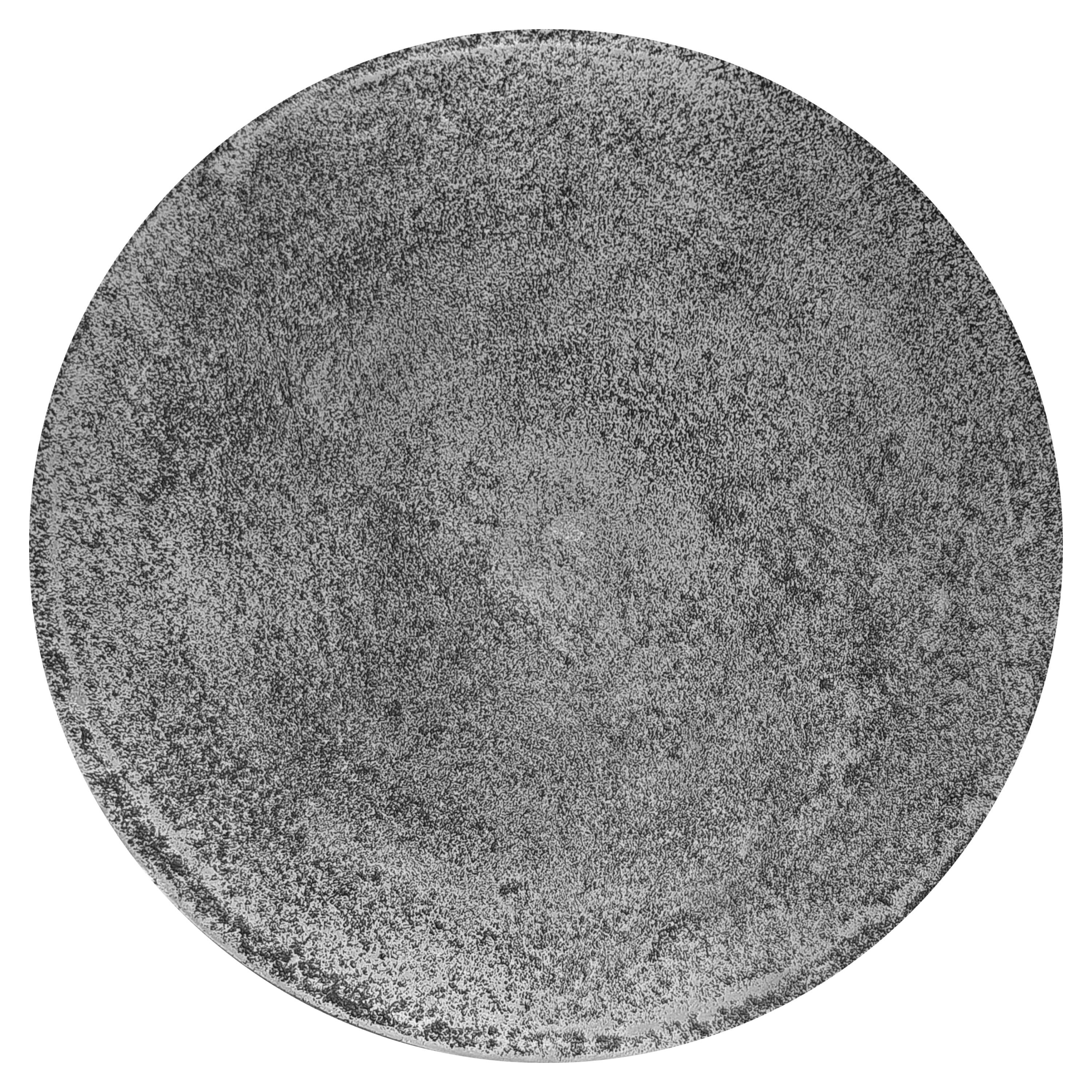 17 Stories Vintage Accent Side Table, 15.5 Inch Round, Antique Silver Cast Aluminum Drum Base