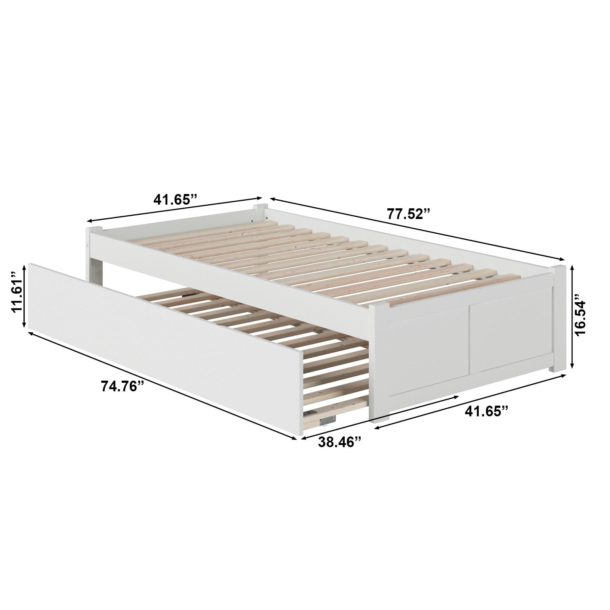 Concord Platform Bed with Flat Panel Foot Board and Twin Size Urban Trundle Bed, Multiple Colors, Multiple Sizes