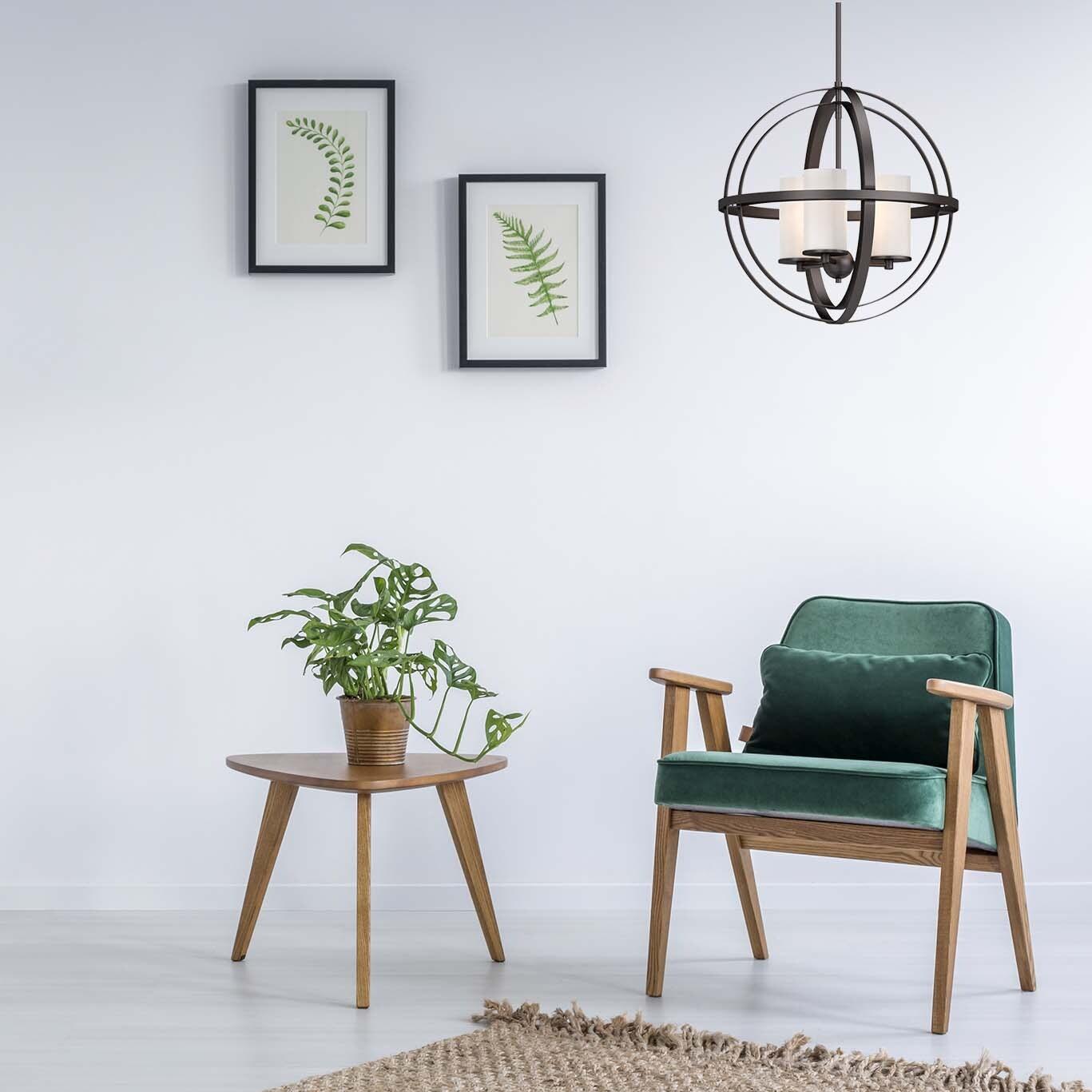 Volume Lighting 3-Light Indoor Antique Bronze Sphere