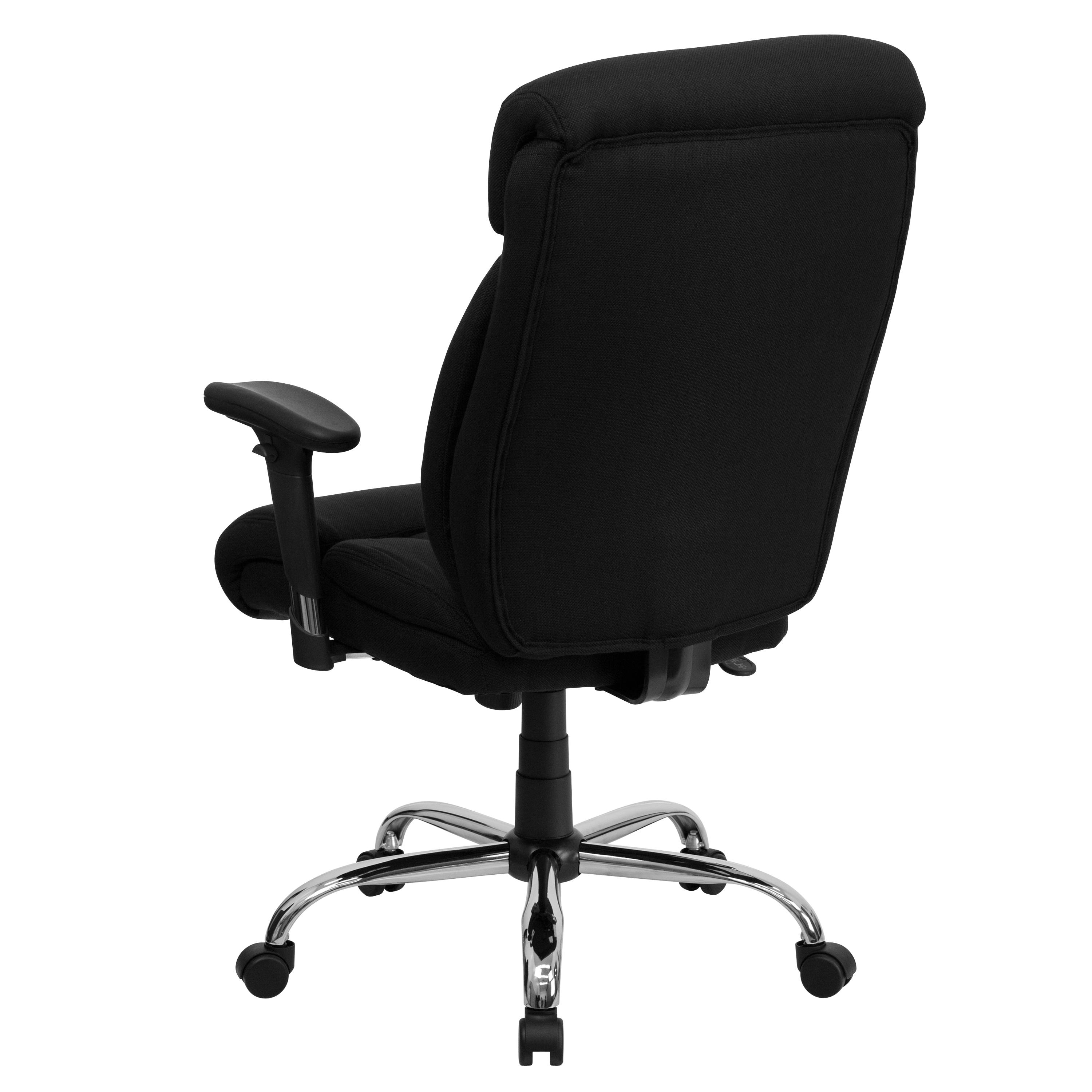 BizChair Big & Tall 400 lb. Rated High Back Black Fabric Executive Ergonomic Office Chair with Full Headrest and Adjustable Arms