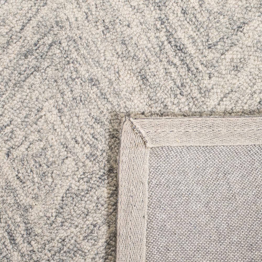 Abstract ABT767 Hand Tufted Area Rug - Silver - 6' X 6' Square - Safavieh.