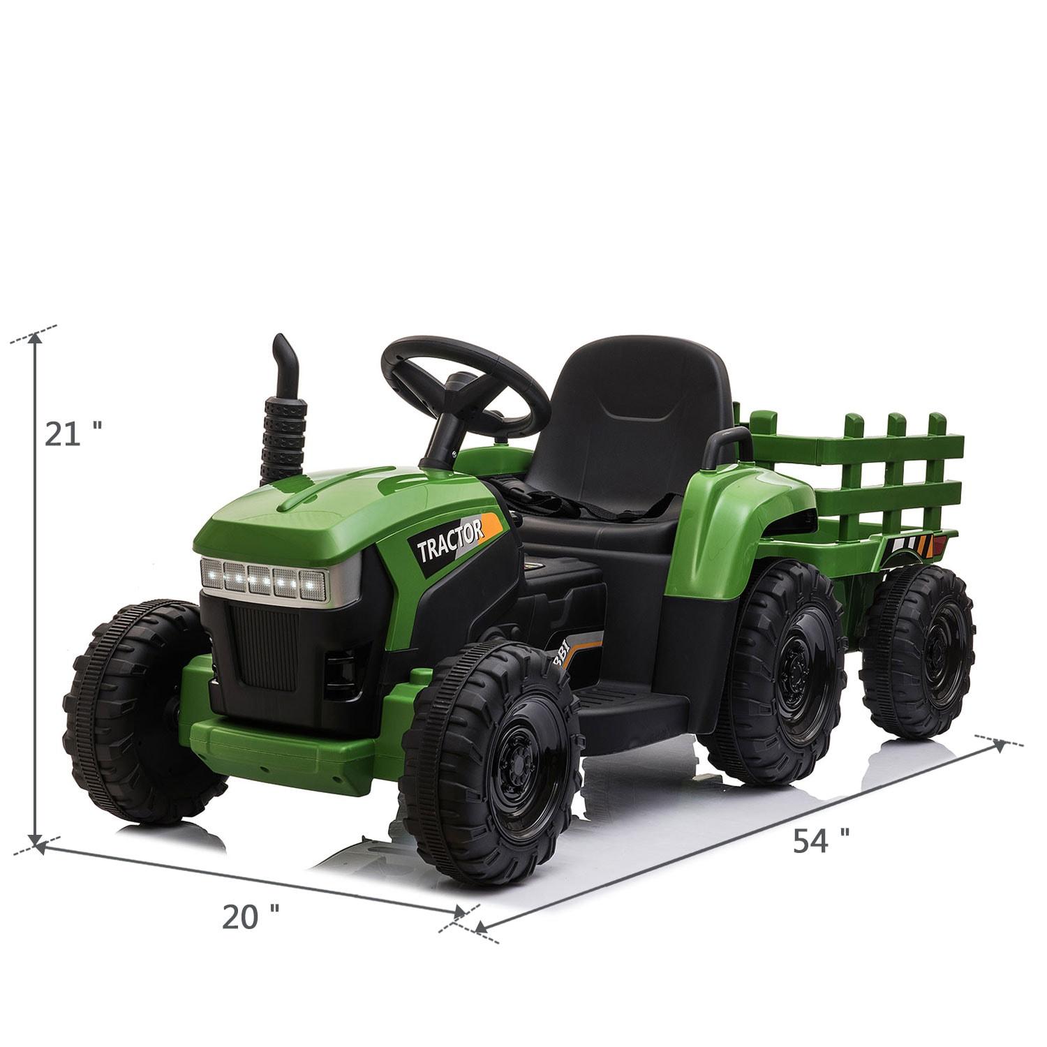 Veryke 35W / 12V Kids Ride On Tractor, Electric Car Toy with Bucket - Green