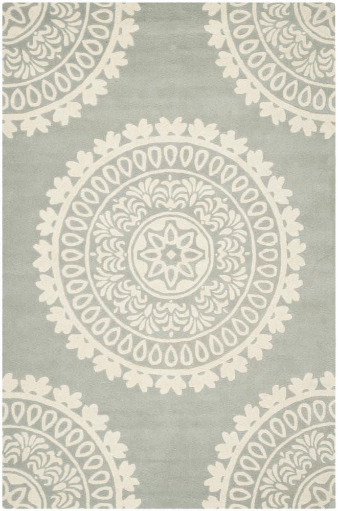 Bella BEL122 Hand Tufted Area Rug - Grey/Ivory - 6'x9' - Safavieh.
