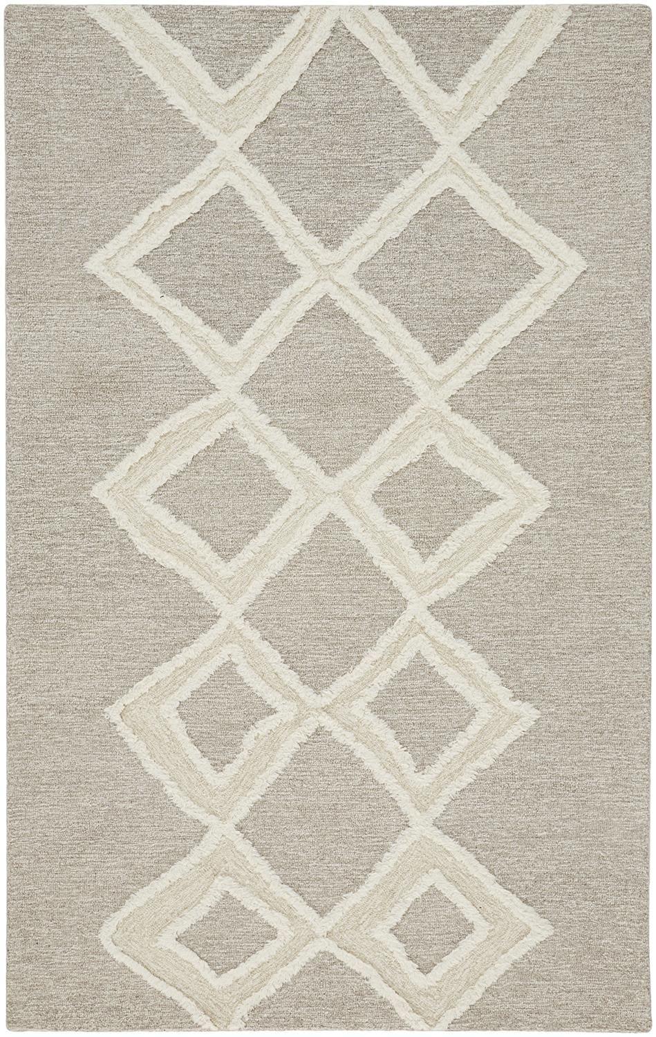 Anica Transitional Geometric Gray/Ivory Area Rug