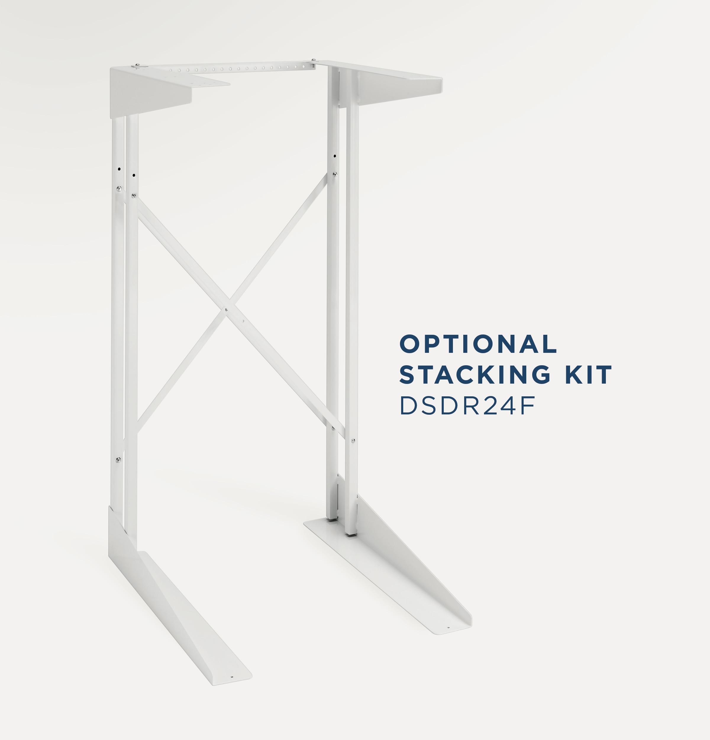 Compact White Stackable Electric Dryer with DuraDrum Interior