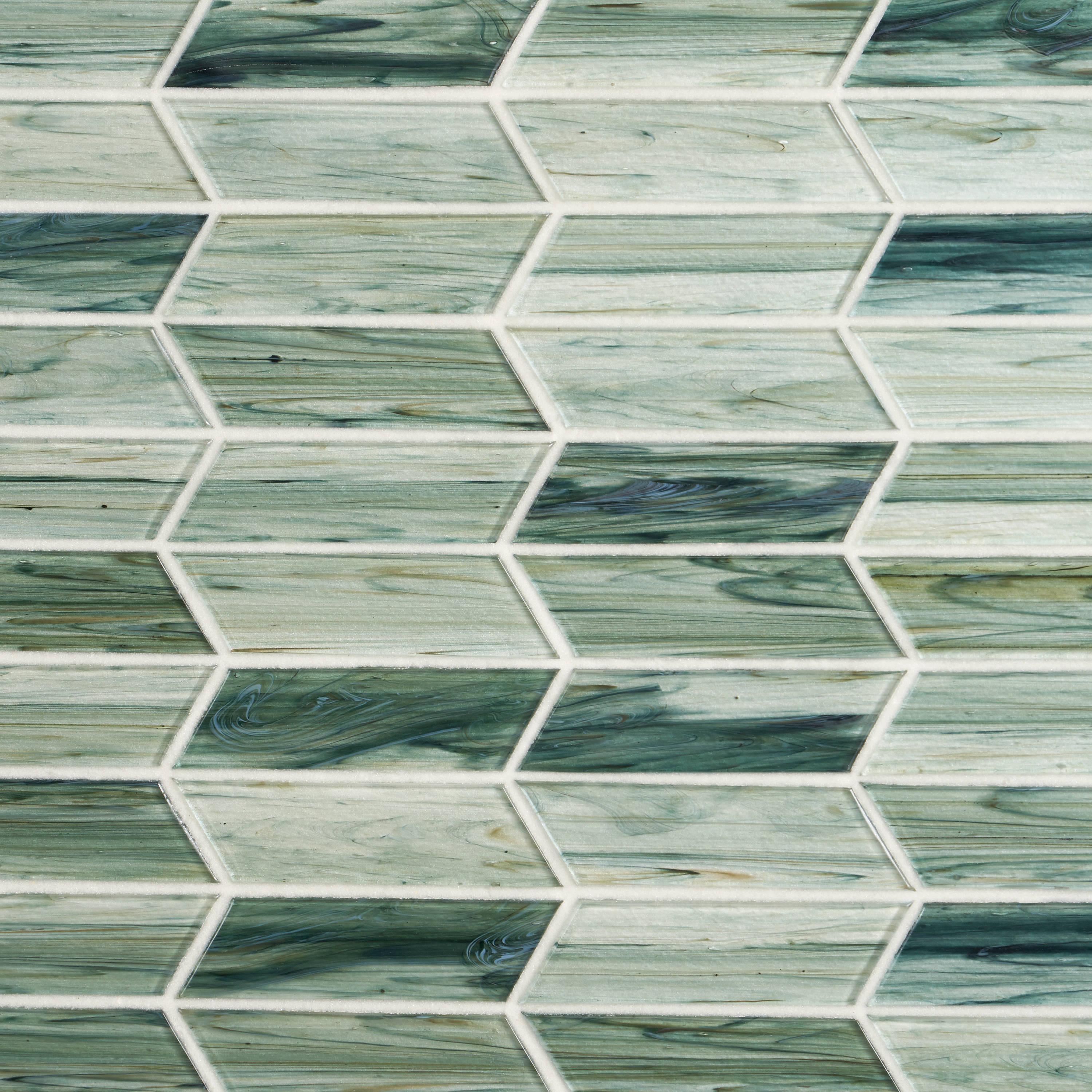 Tara Chevron 11.73 in. x 11.74 in. Molten Glass Mosaic Wall Tile (0.96 Sq. Ft. / Sheet)