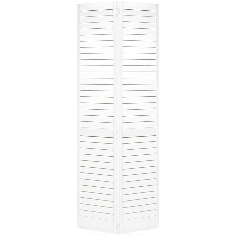 Plantation Louver Louver White Solid Pine Core Bi-fold Door