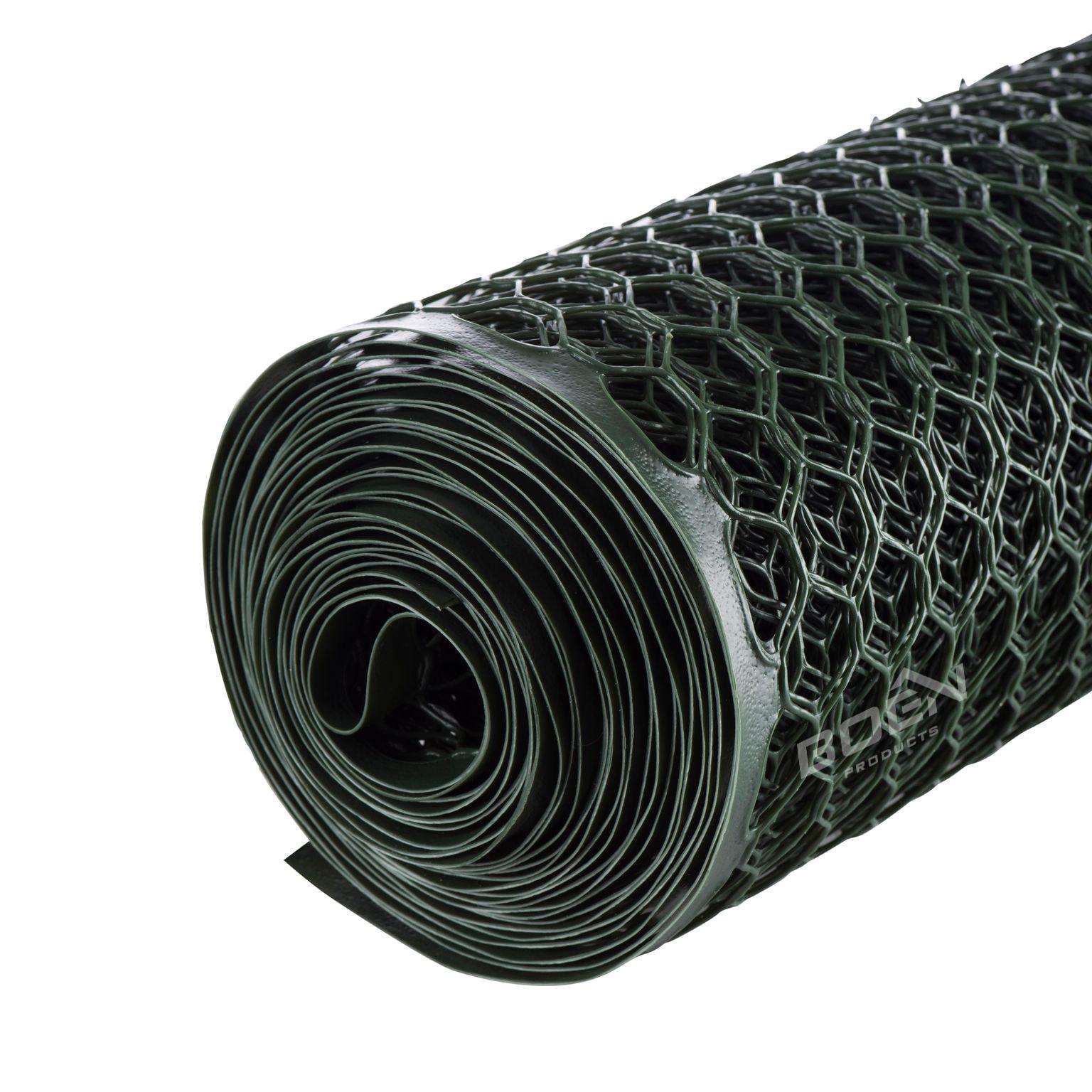 Boen Plastic Hex Chicken Wire Mesh Temporary Fence Roll 2' x 25' with Rust Resistant