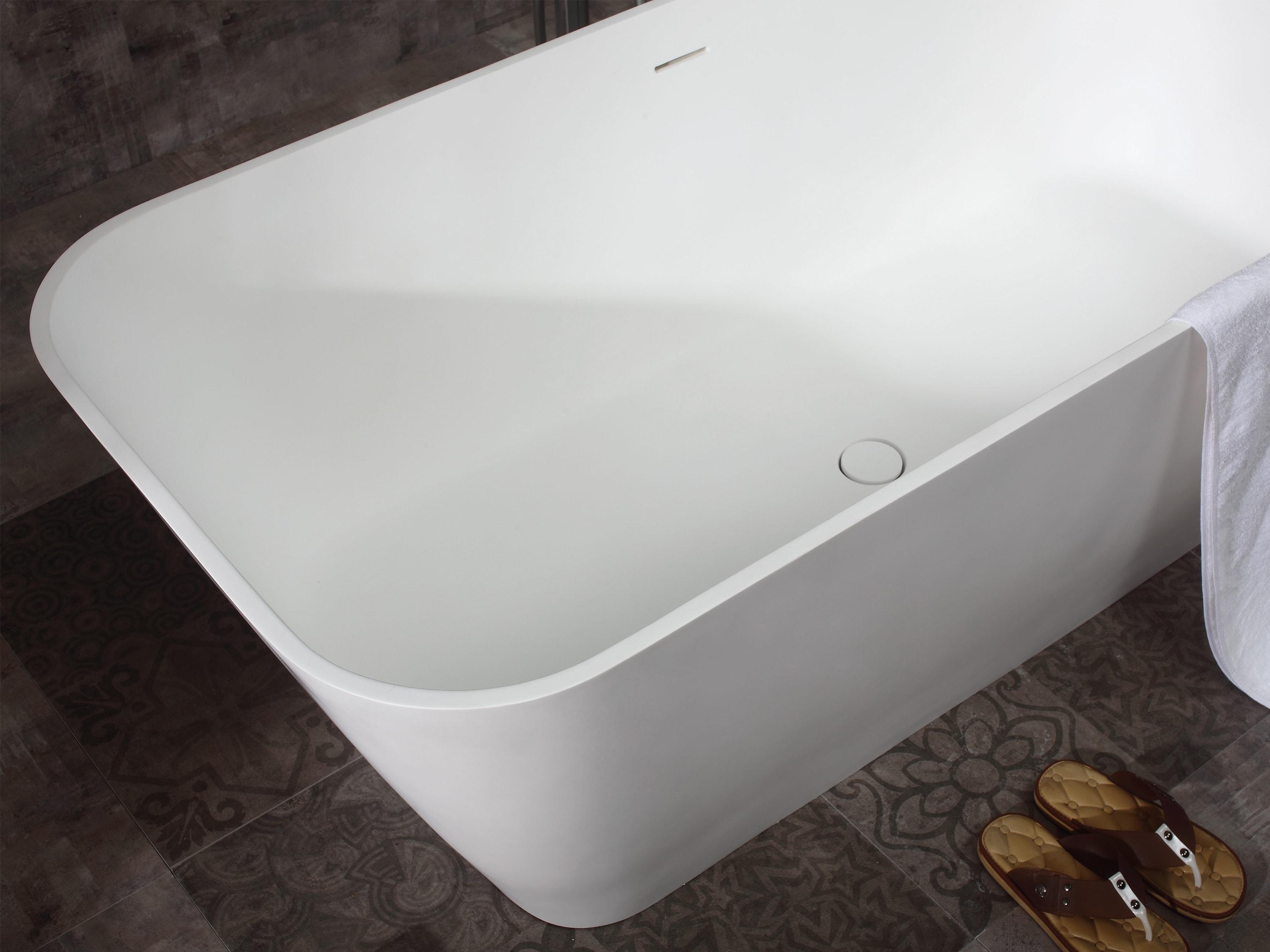 67.75'' x 31.25'' Freestanding Soaking Solid Surface Bathtub