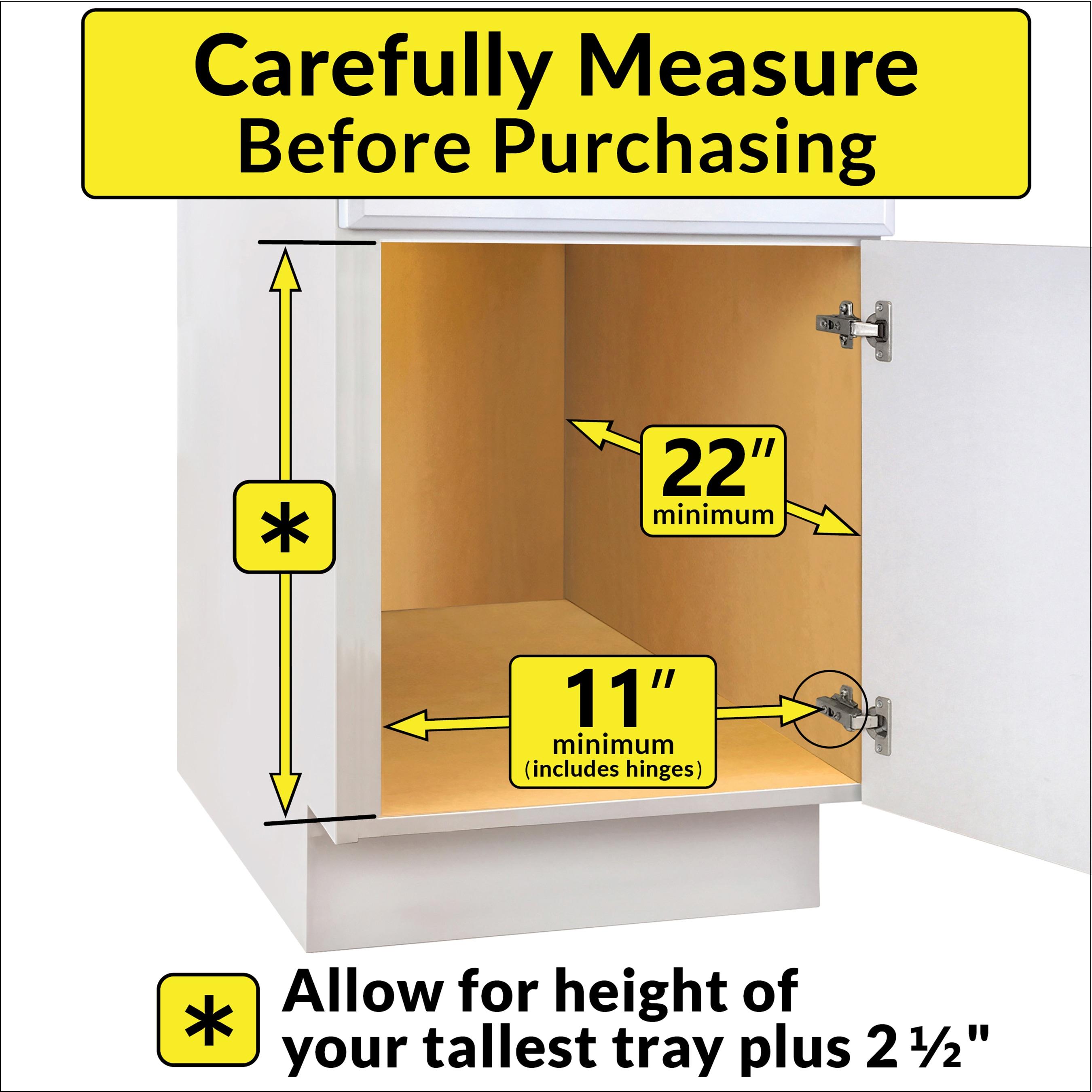 Lynk Professional Slide Out Cutting Board, Bakeware, and Tray Organizer - Pull Out Kitchen Cabinet Rack - 10" x 21": Kitchen Storage