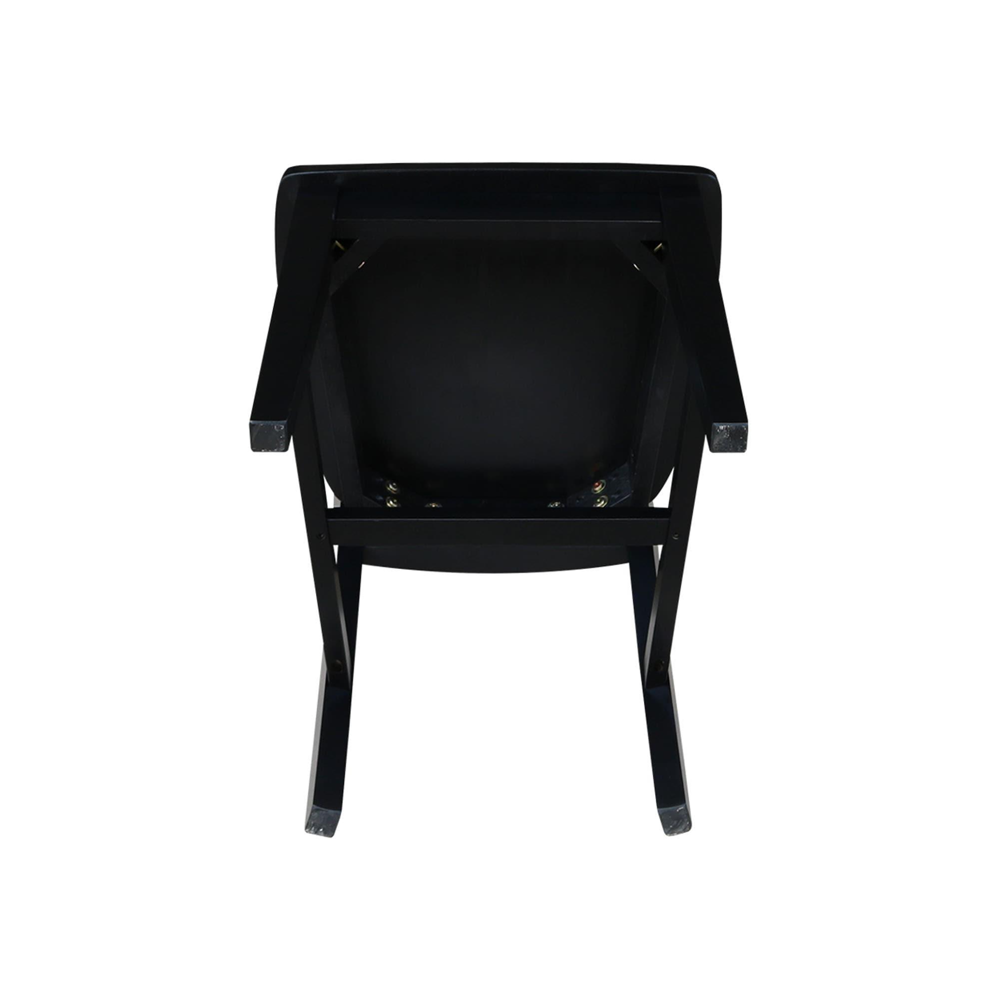 International Concepts Set of 2 San Remo Splatback Chairs Jet Black: Rubberwood Frame, Armless Design