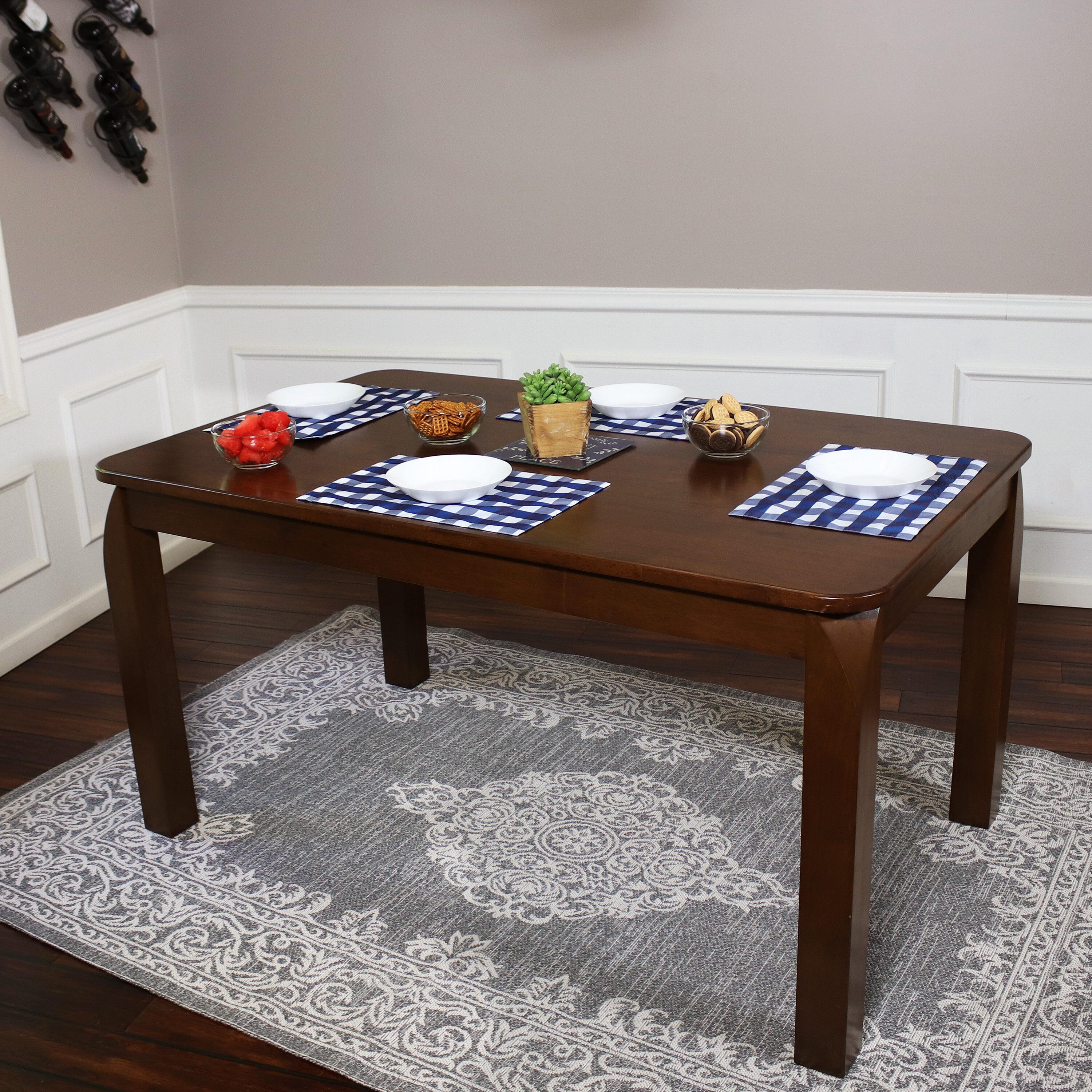 Sunnydaze Indoor 5-Foot Solid Rubberwood Rectangular Dining Table - Dark Walnut