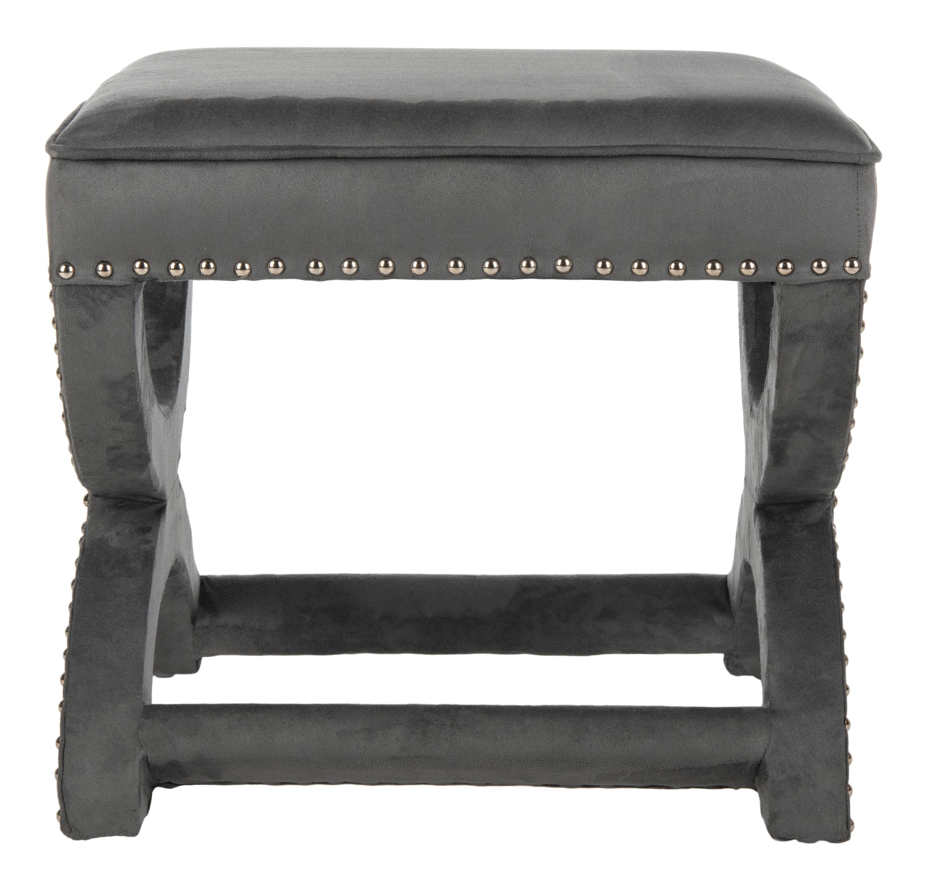 Mystic Ottoman with Silver Nail Heads - Grey - Safavieh