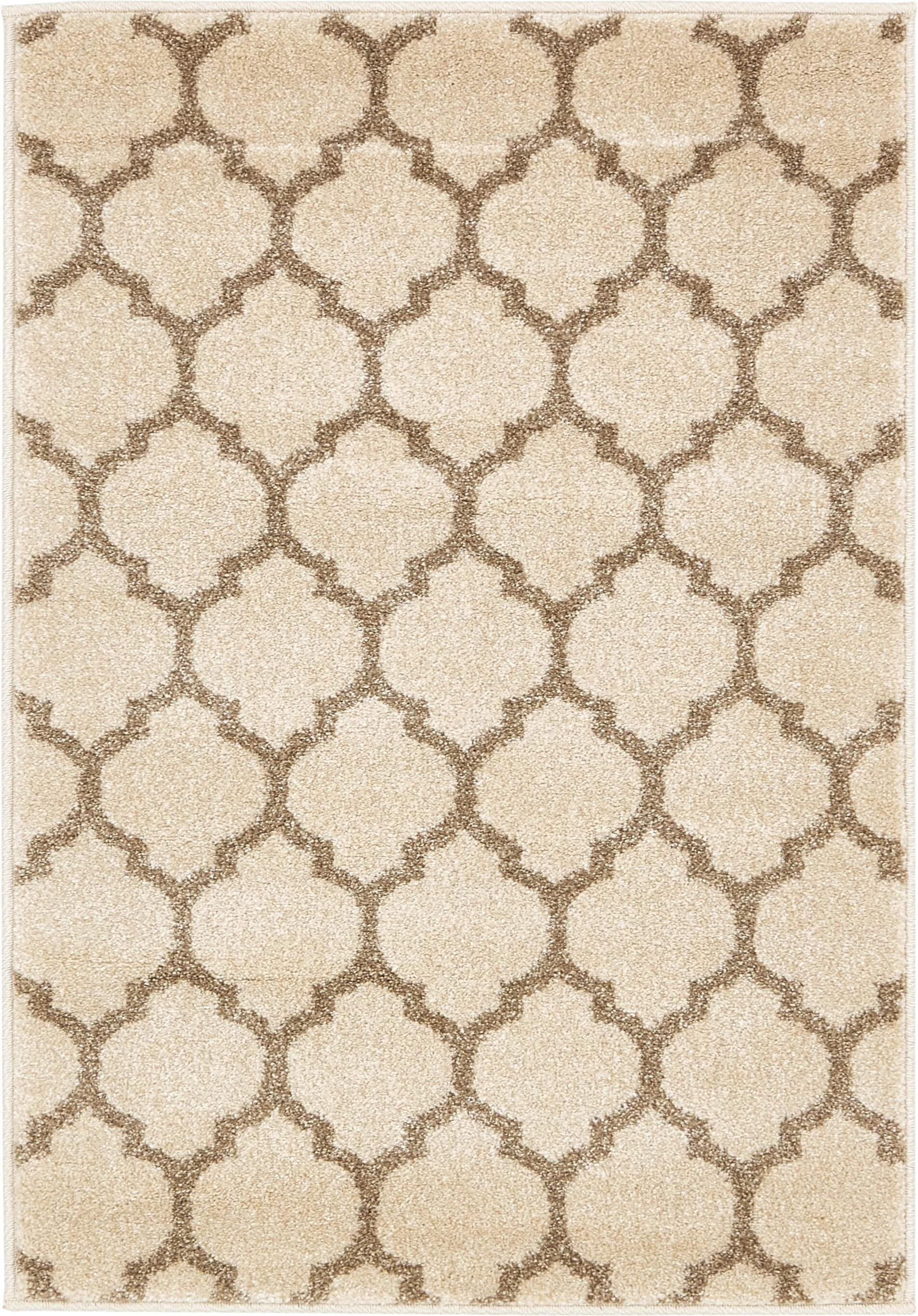 Unique Loom 2' 2 x 3' 1 Trellis Philadelphia Beige and Light Brown Area Rug