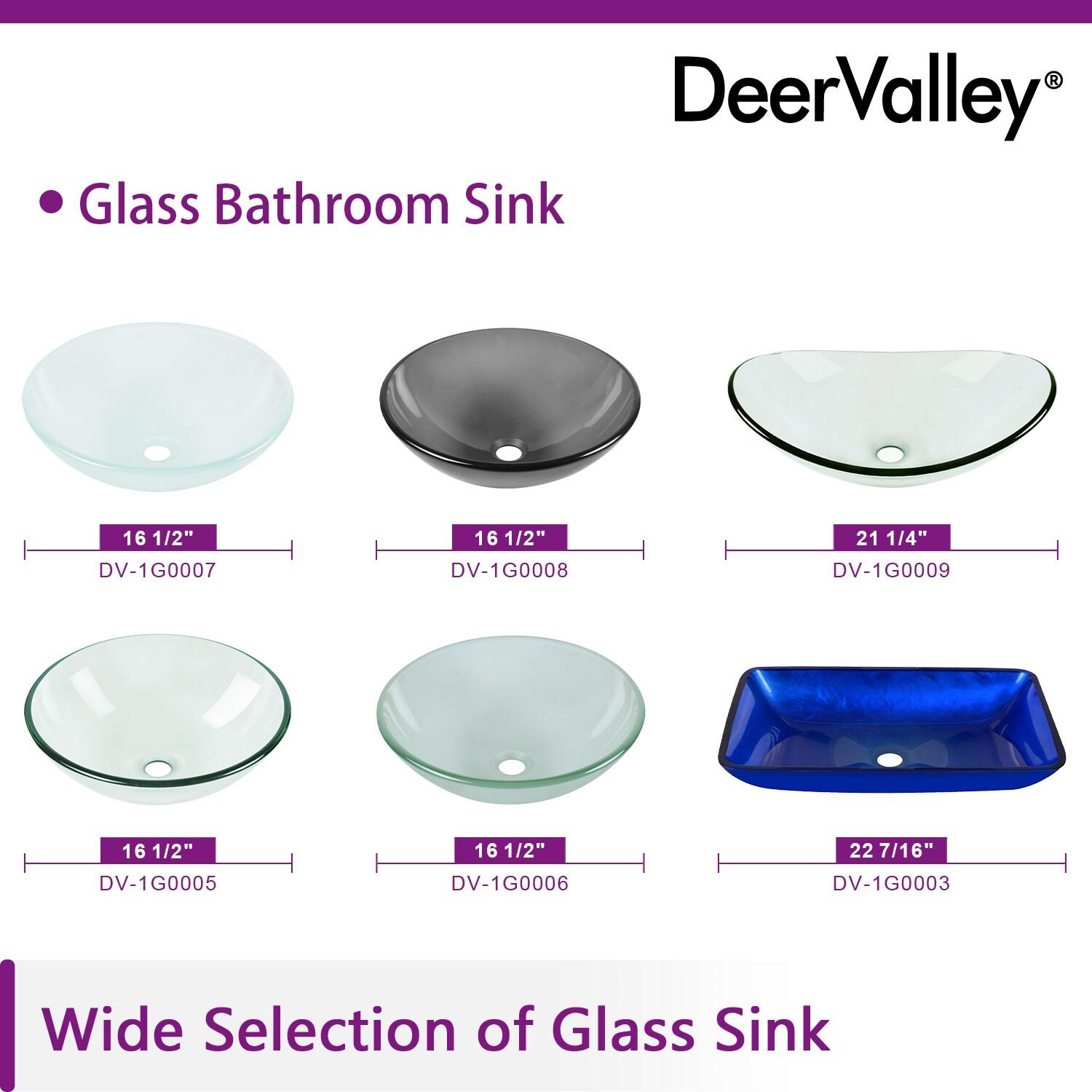 DeerValley Symmetry 16.5'' Circular Glass Vessel Bathroom Sink