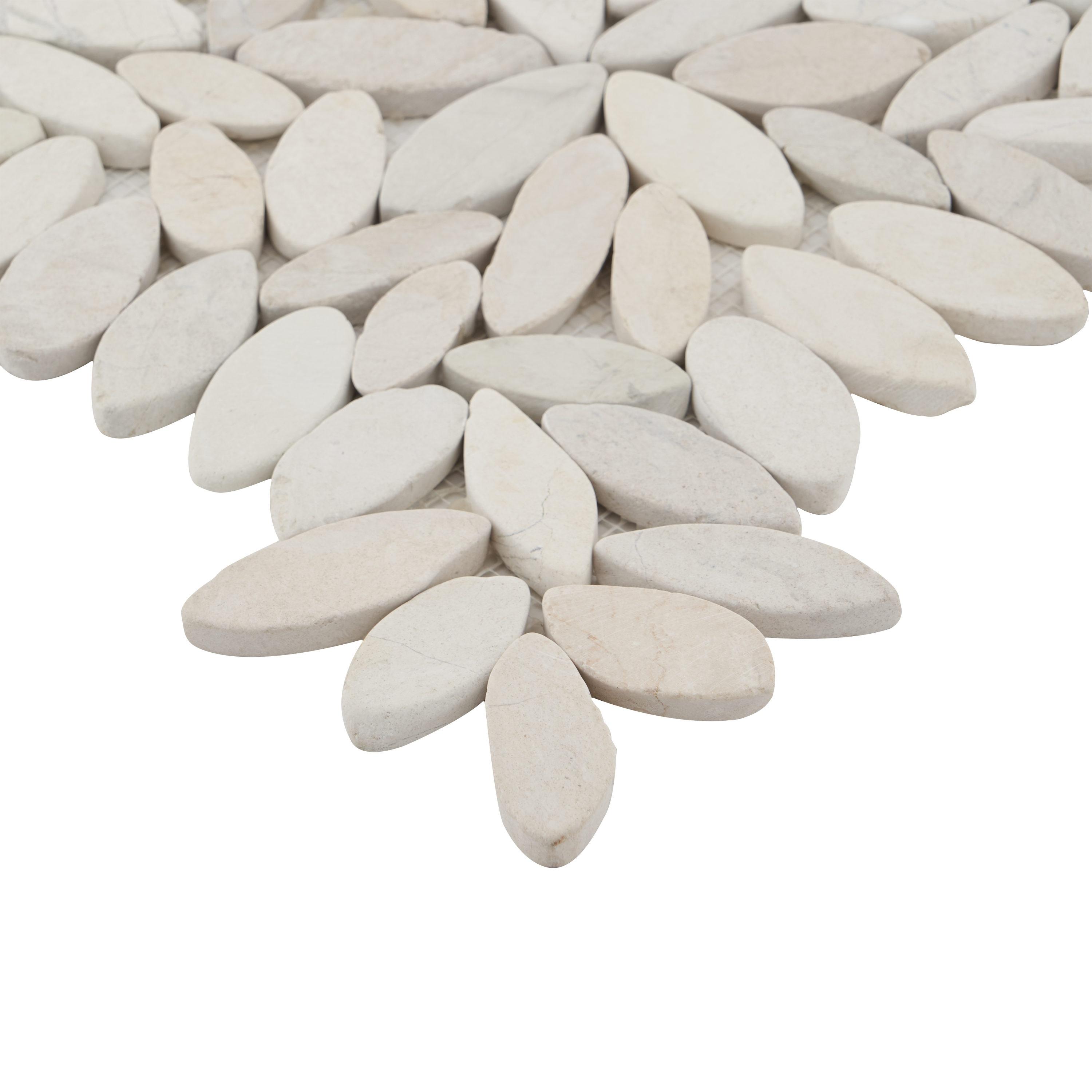 Picturesque Flower 11.81 in. x 11.81 in. Natural Stone Floor and Wall Mosaic Tile (0.97 Sq. Ft. / Each)