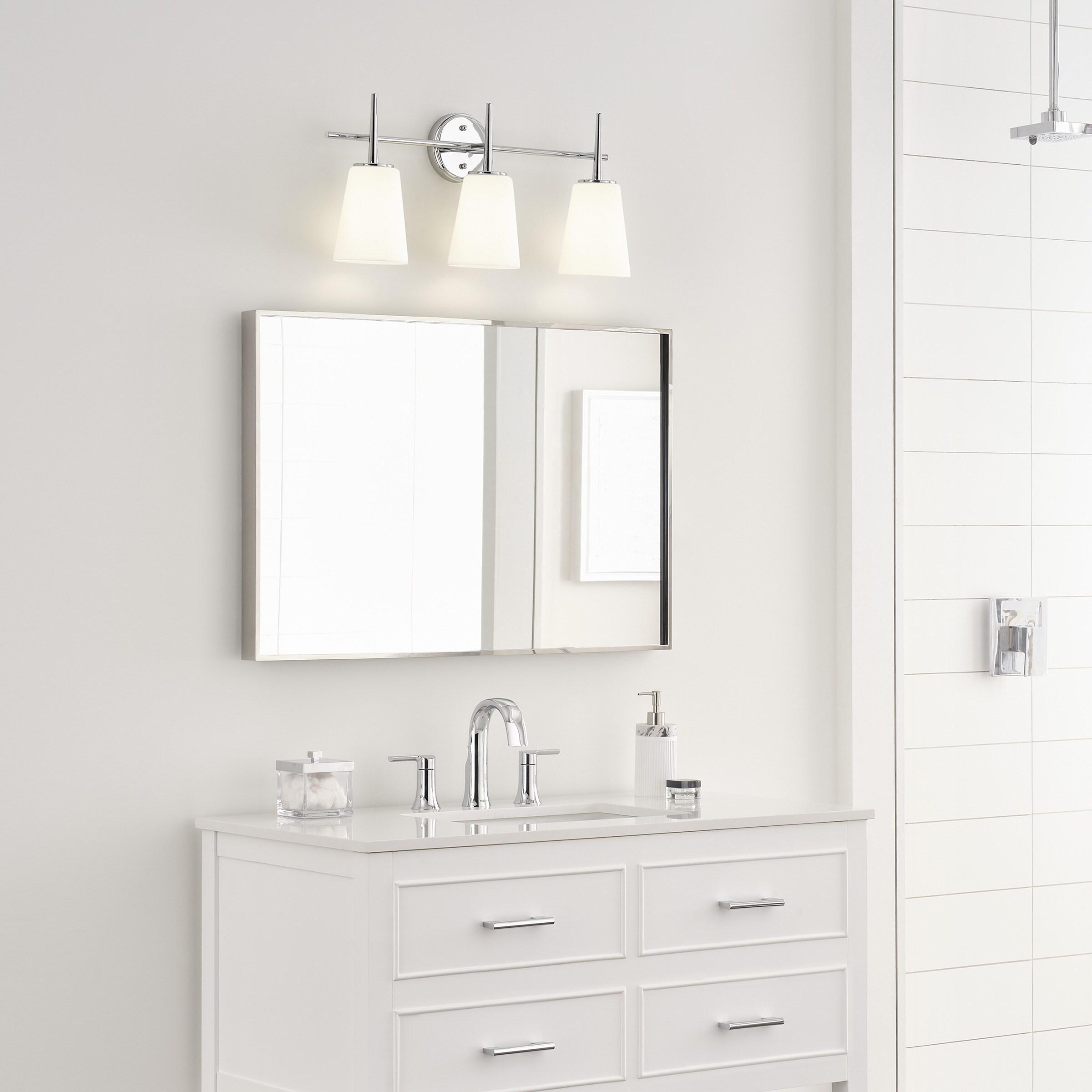 Driscoll Chrome 3-Light Wall Sconce with Opal Etched Glass