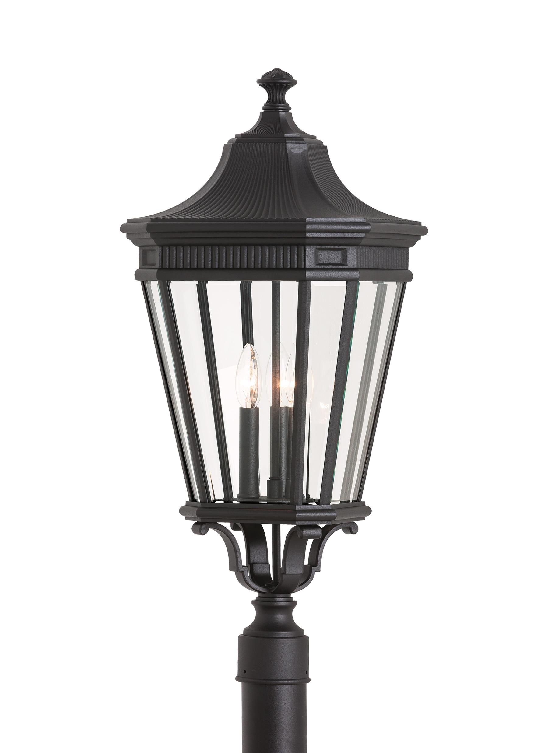 Feiss OL5408BK Cotswold Lane Outdoor Post Lighting, Black, 3-Light (12"W x 28"H) 180watts