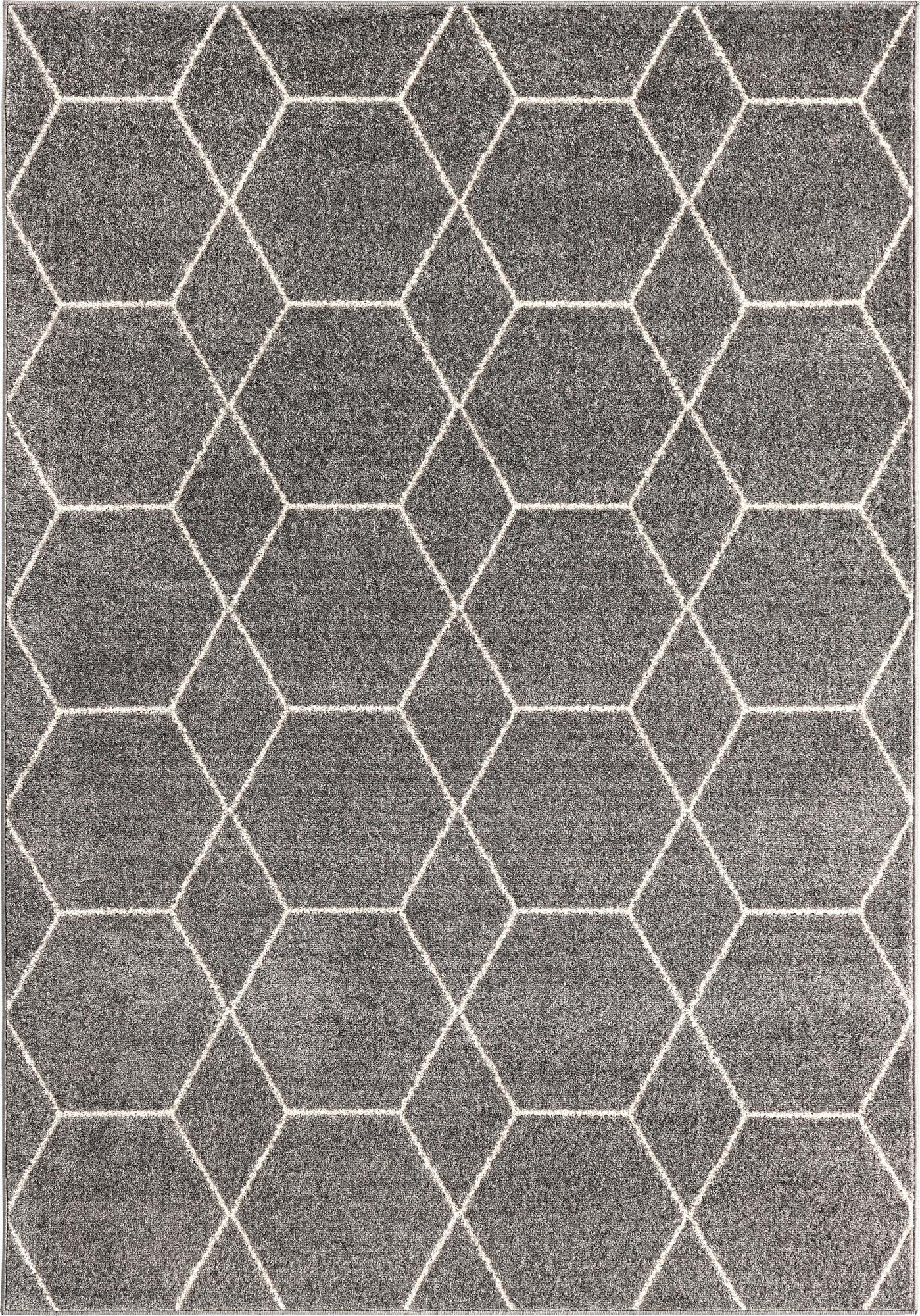 Unique Loom 7' 0 x 10' 0 Trellis Frieze Geometric Light Gray Area Rug