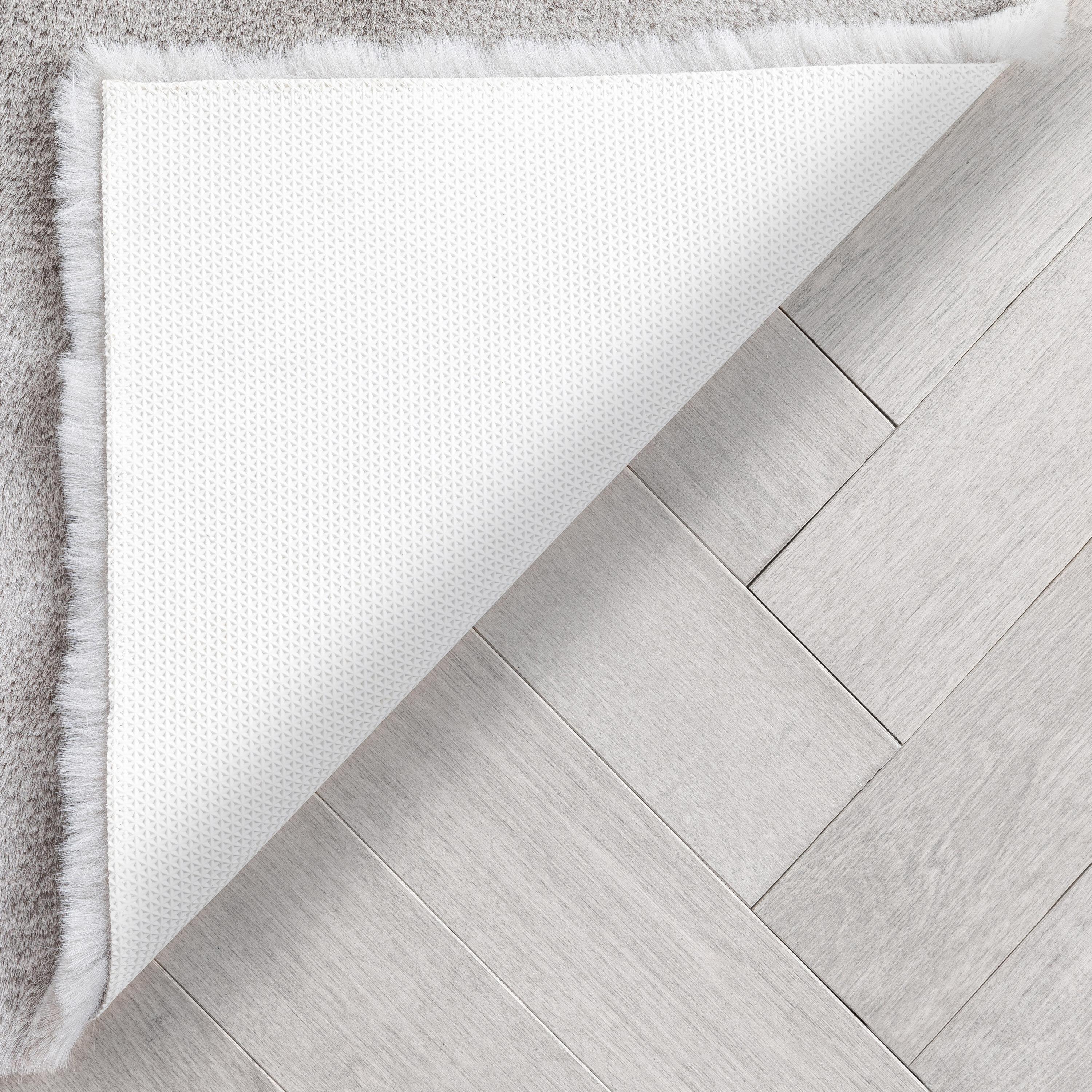 Well Woven | Faux Rabbit Fur Shag White | Super Soft | Area Rug 5x7 (5'2" x 7'3")