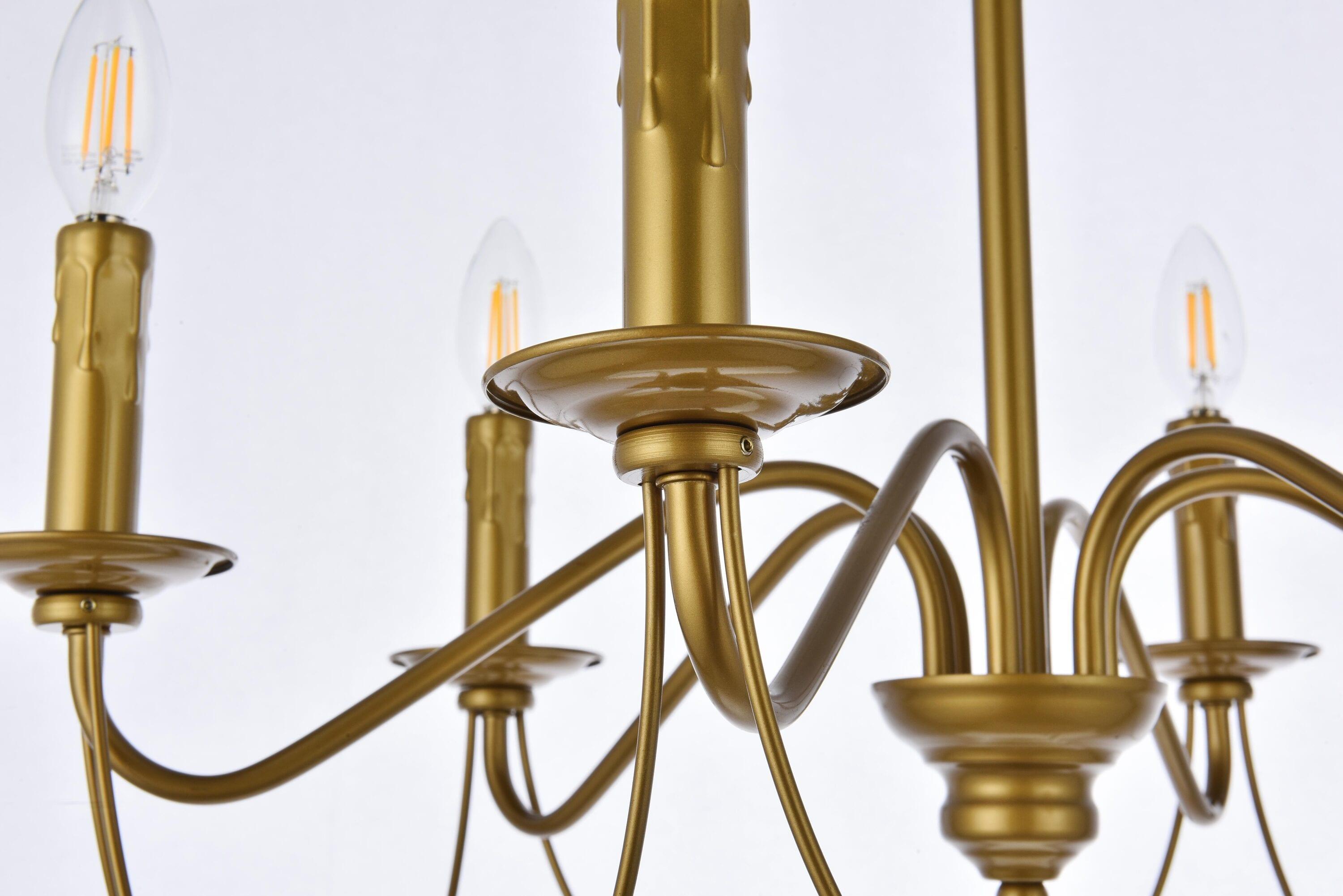Elegant Lighting Westley 6 lights pendant in brass