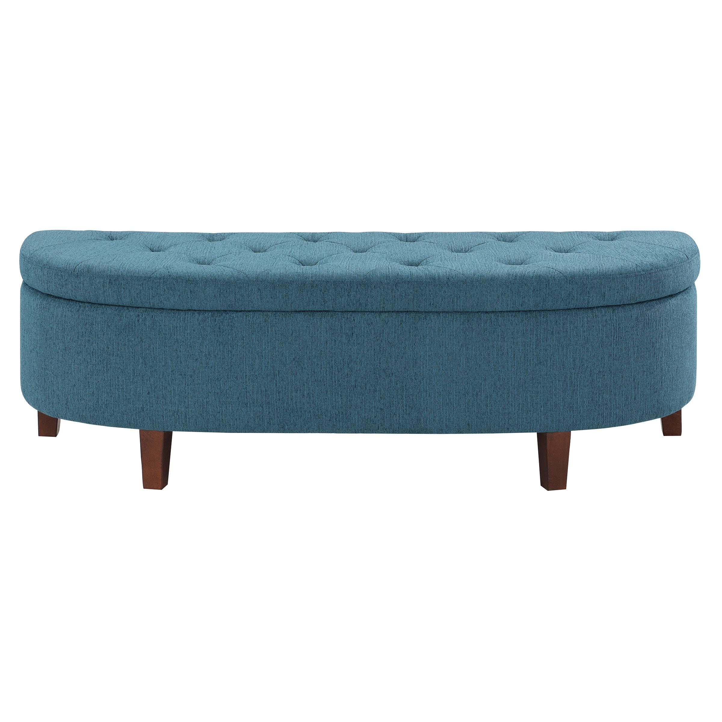 Jaycee 60" Storage Bench in Azure Blue Fabric