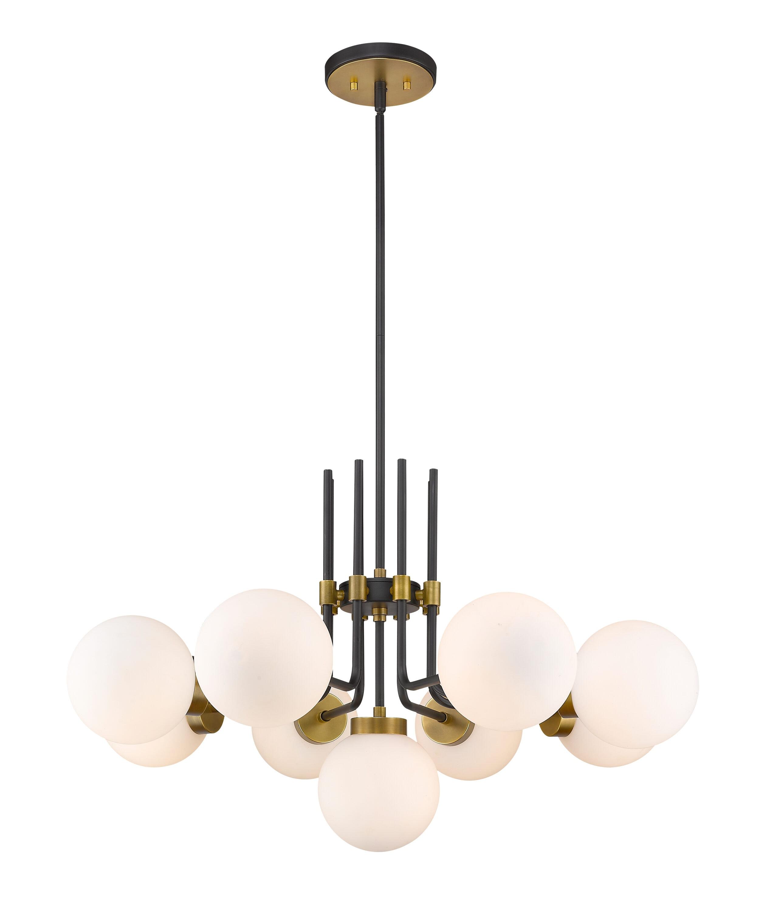 Z-Lite Parsons 9 - Light Chandelier in  Matte Black/Olde Brass