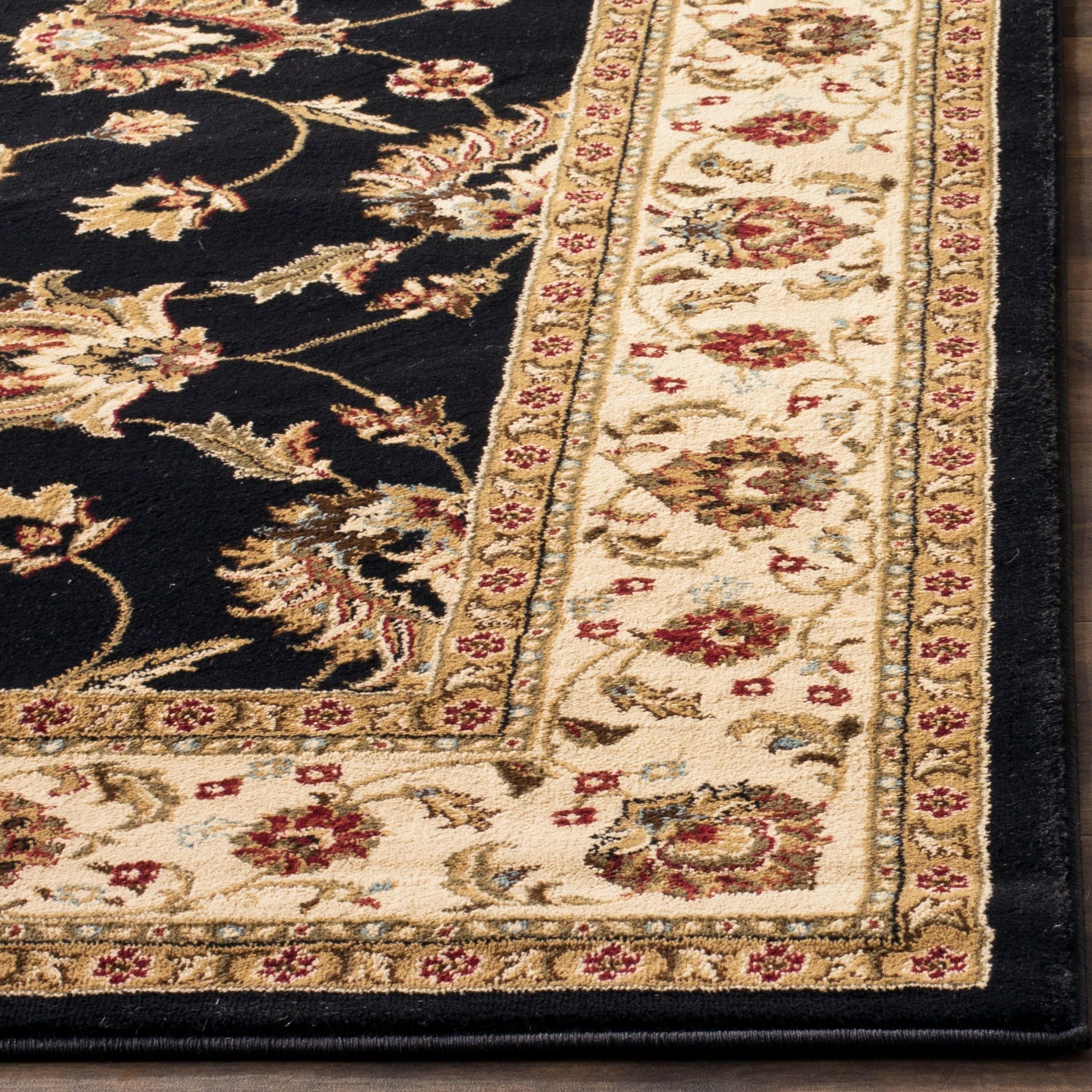 Lyndhurst LNH553 Power Loomed Runner Rug - Black/Ivory - 2'3"x16' - Safavieh.