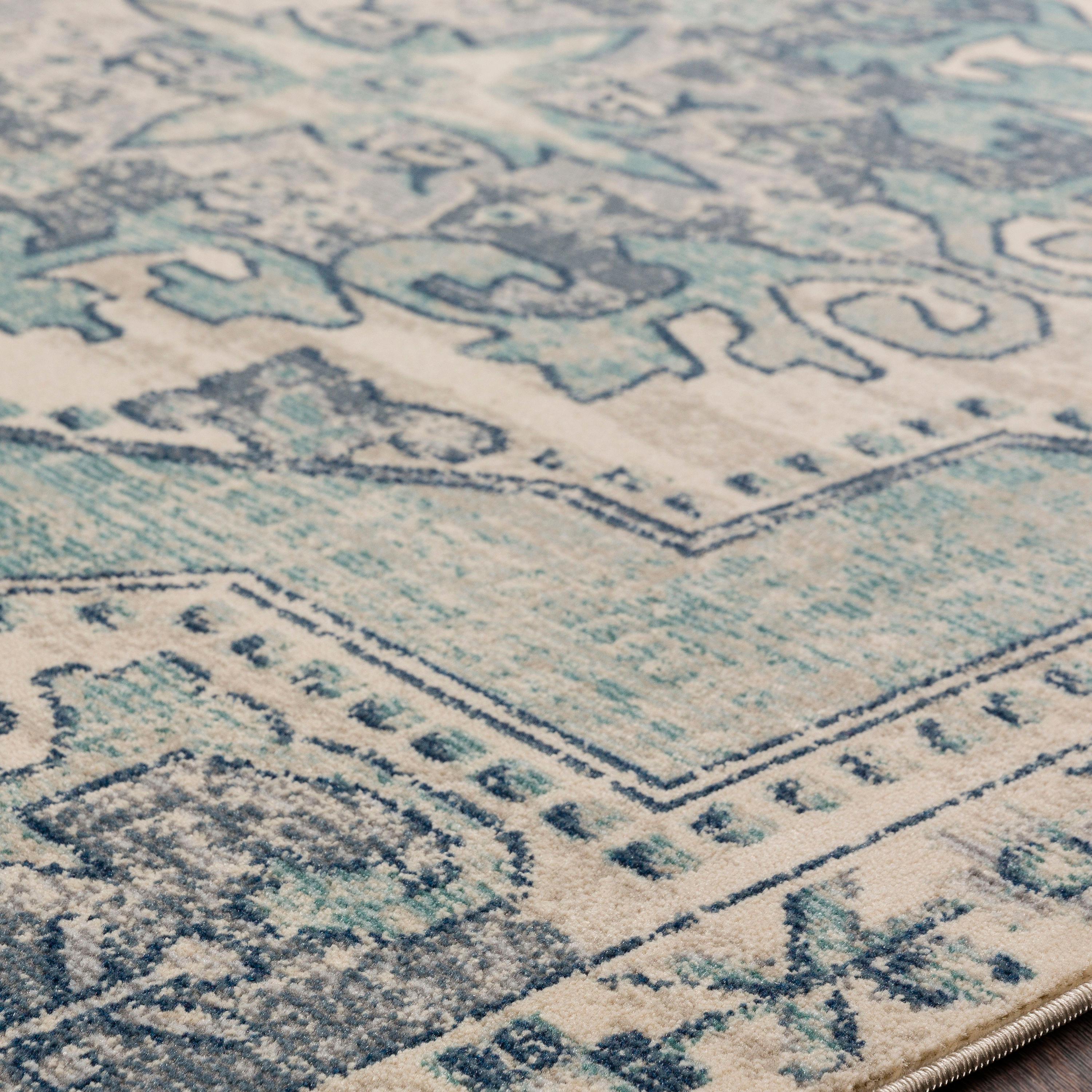 Livabliss 7'10"x9'11" Thatch Traditional Rug Blue: Medium Pile, Fade & Stain-Resistant, Indoor Use