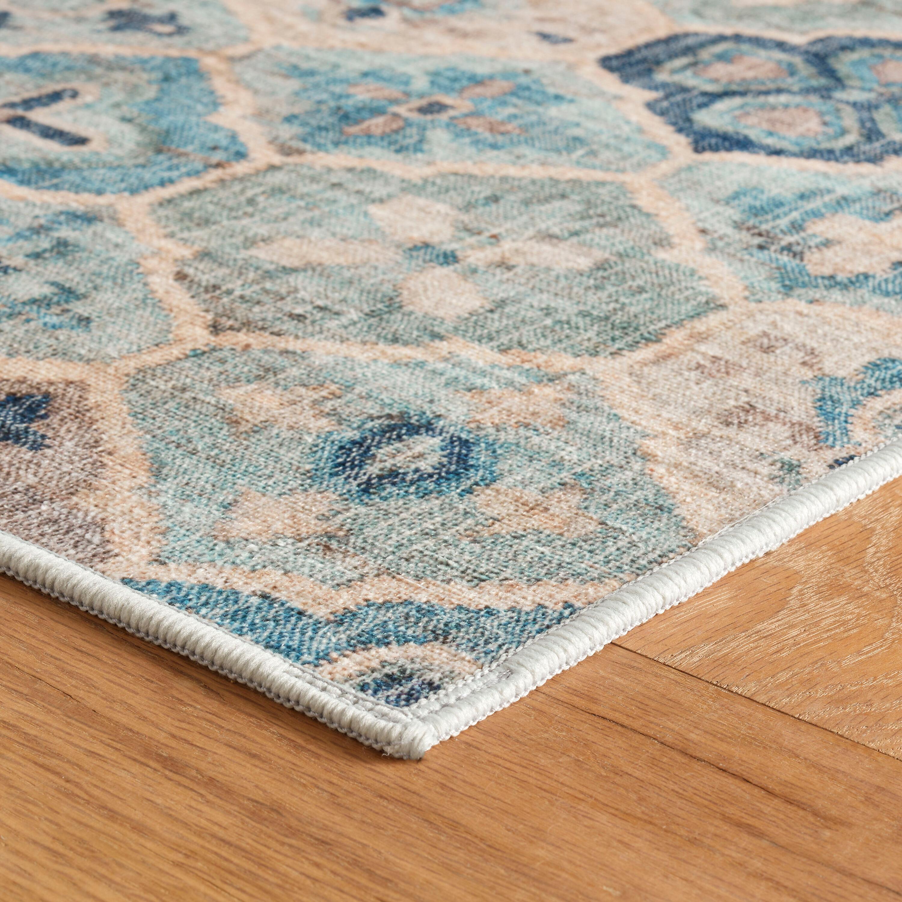 Pali Blue Machine Washable Rug